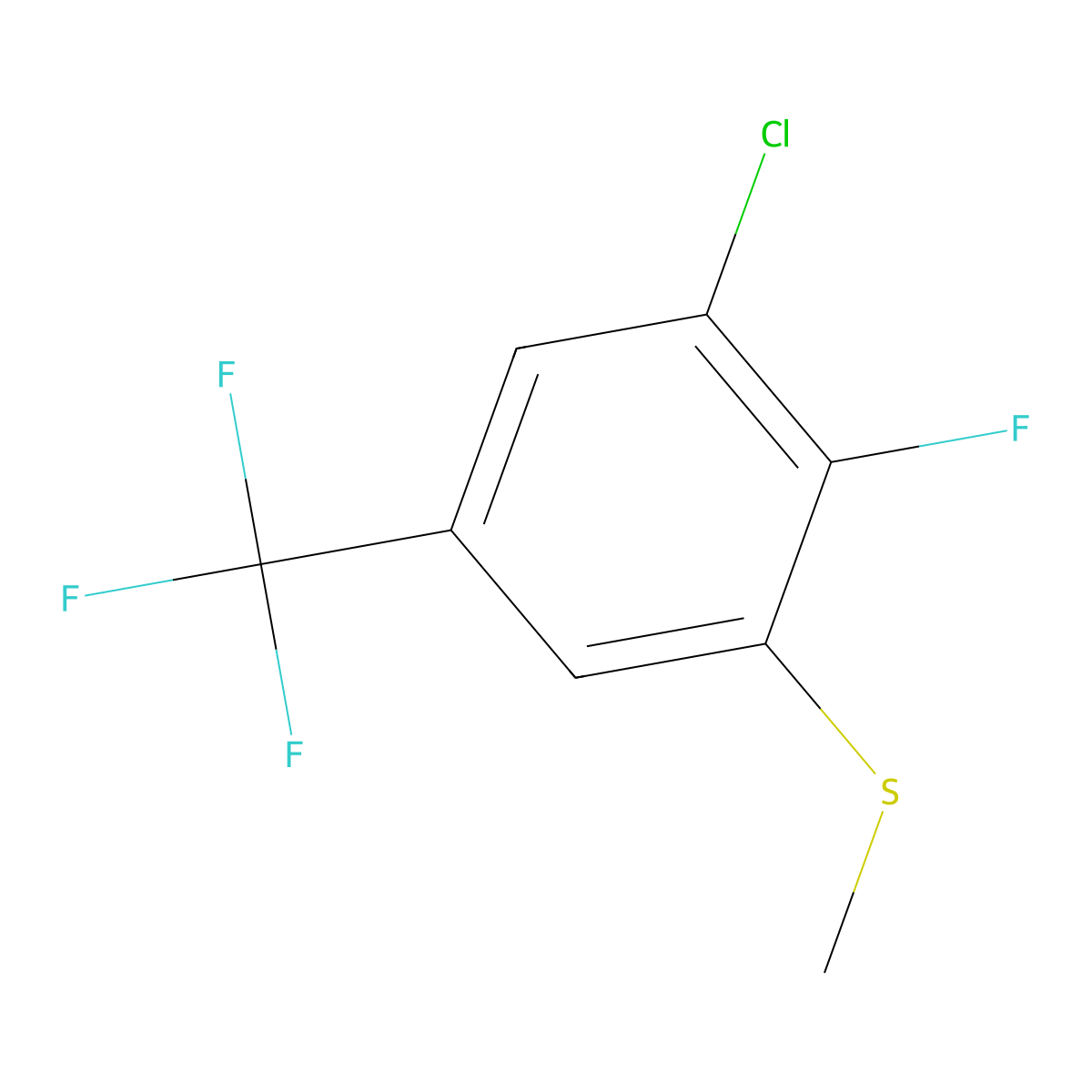(3-Chloro-2-fluoro-5-(trifluoromethyl)phenyl)(methyl)sulfane molecular structure, CAS 2711574-28-4