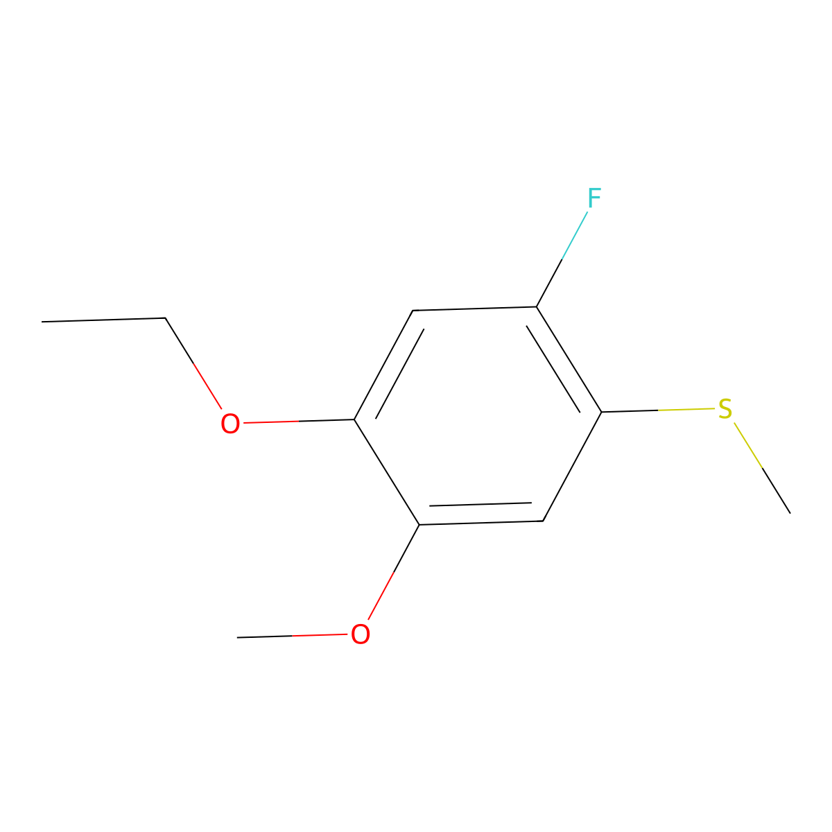 (4-Ethoxy-2-fluoro-5-methoxyphenyl)(methyl)sulfane molecular structure, CAS 2711575-55-0