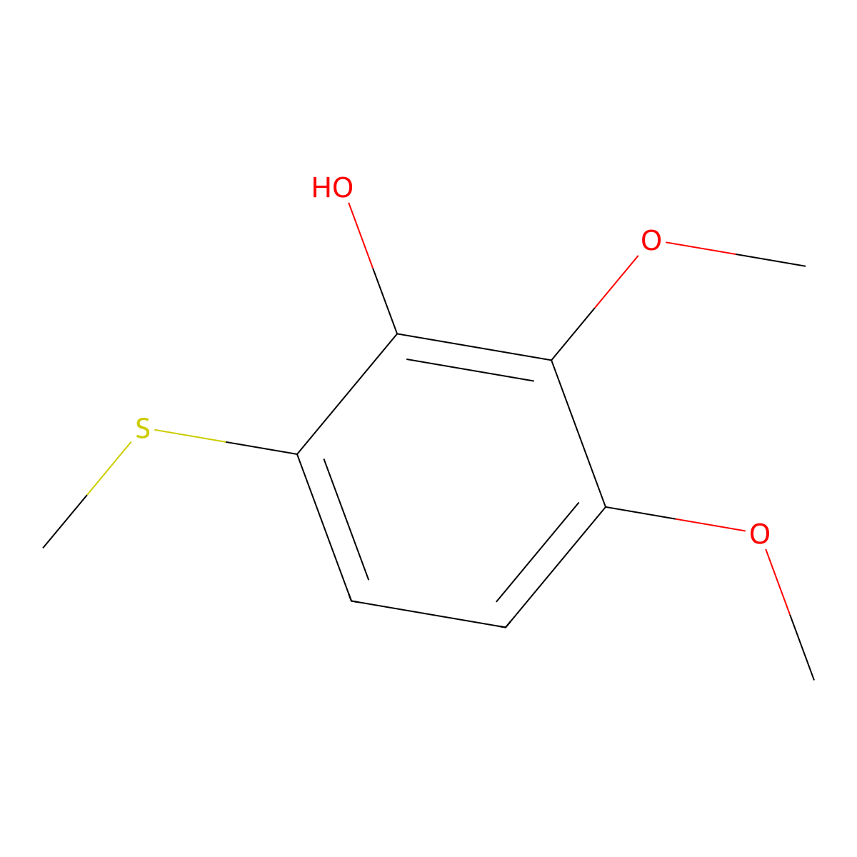 2,3-Dimethoxy-6-(methylthio)phenol molecular structure, CAS 2711589-85-2