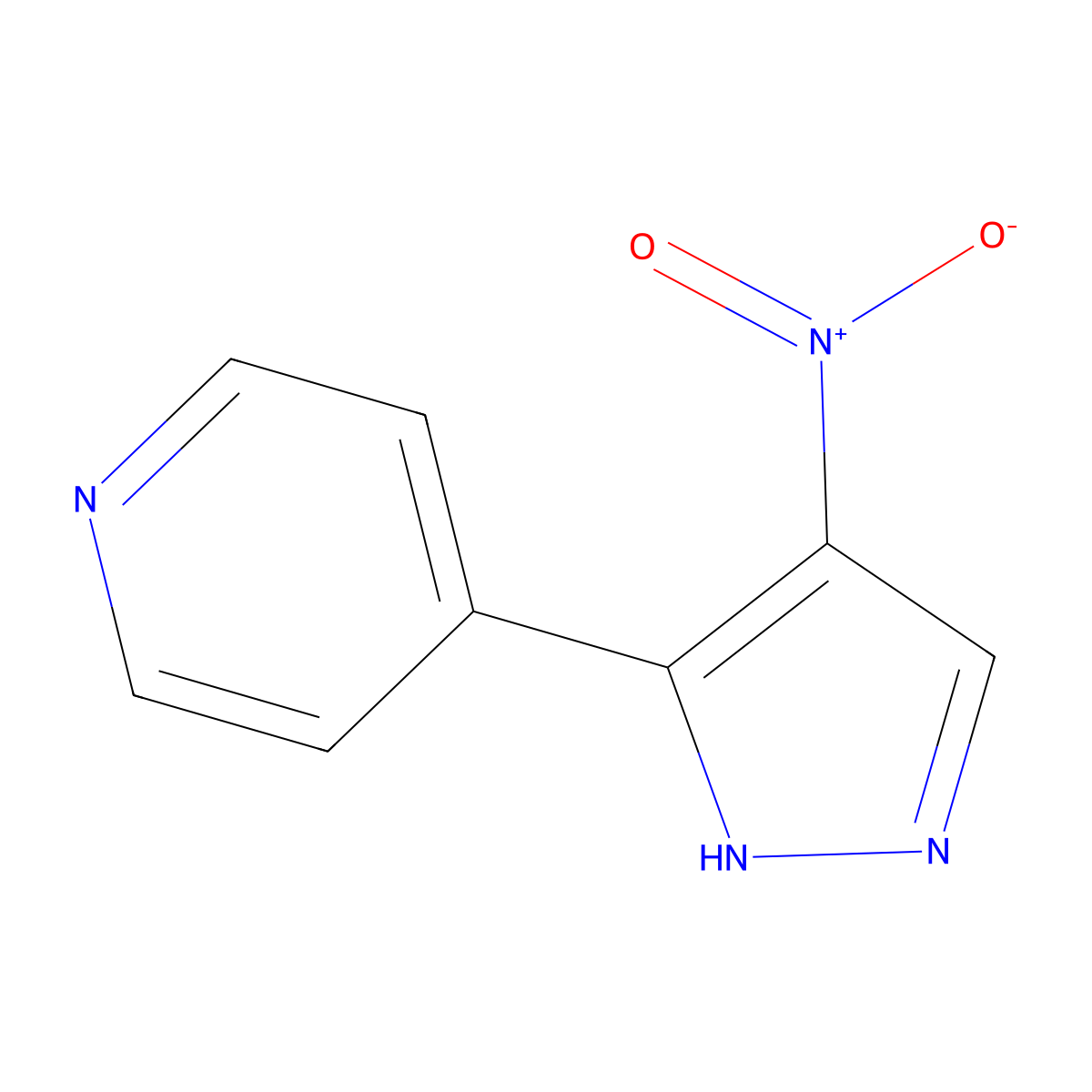 4-(4-nitro-1H-pyrazol-3-yl)pyridine molecular structure, CAS 27116-83-2
