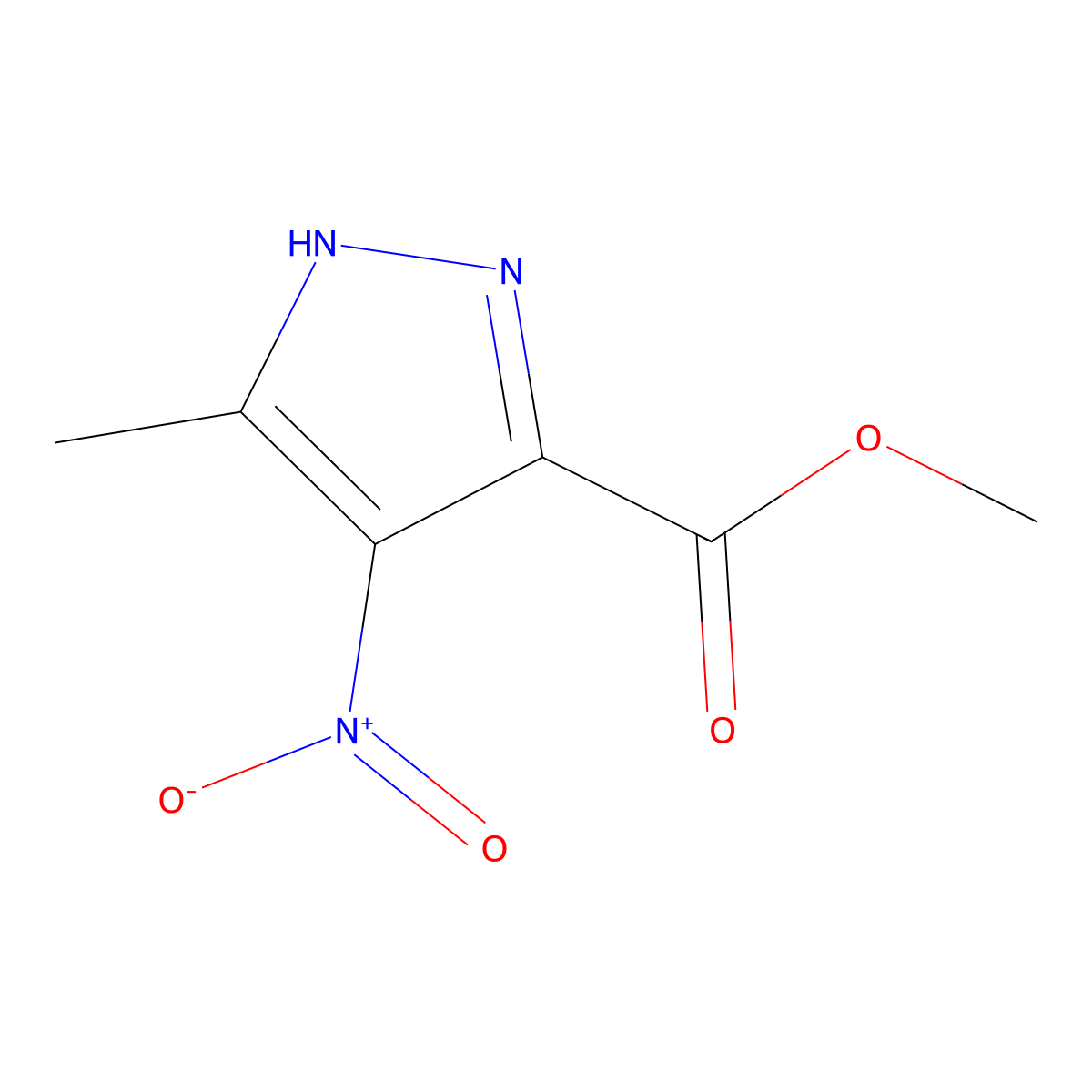 1H-Pyrazole-3-carboxylic acid, 5-methyl-4-nitro-, methyl ester molecular structure, CAS 27116-86-5