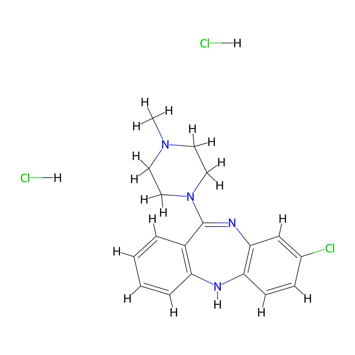 8-chloro-11-(4-methyl-1-piperazinyl)-5H-dibenzo[b,e][1,4]diazepine,dihydrochloride molecular structure, CAS 2711603-38-0