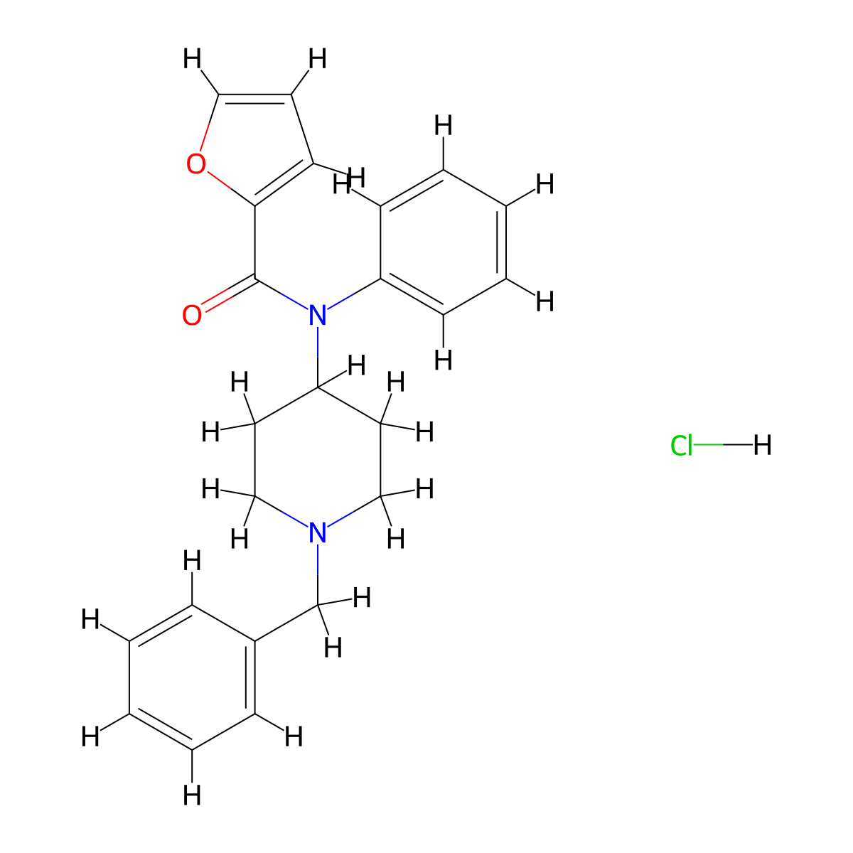 N-benzyl Furanyl norfentanyl hydrochloride molecular structure, CAS 2711605-09-1