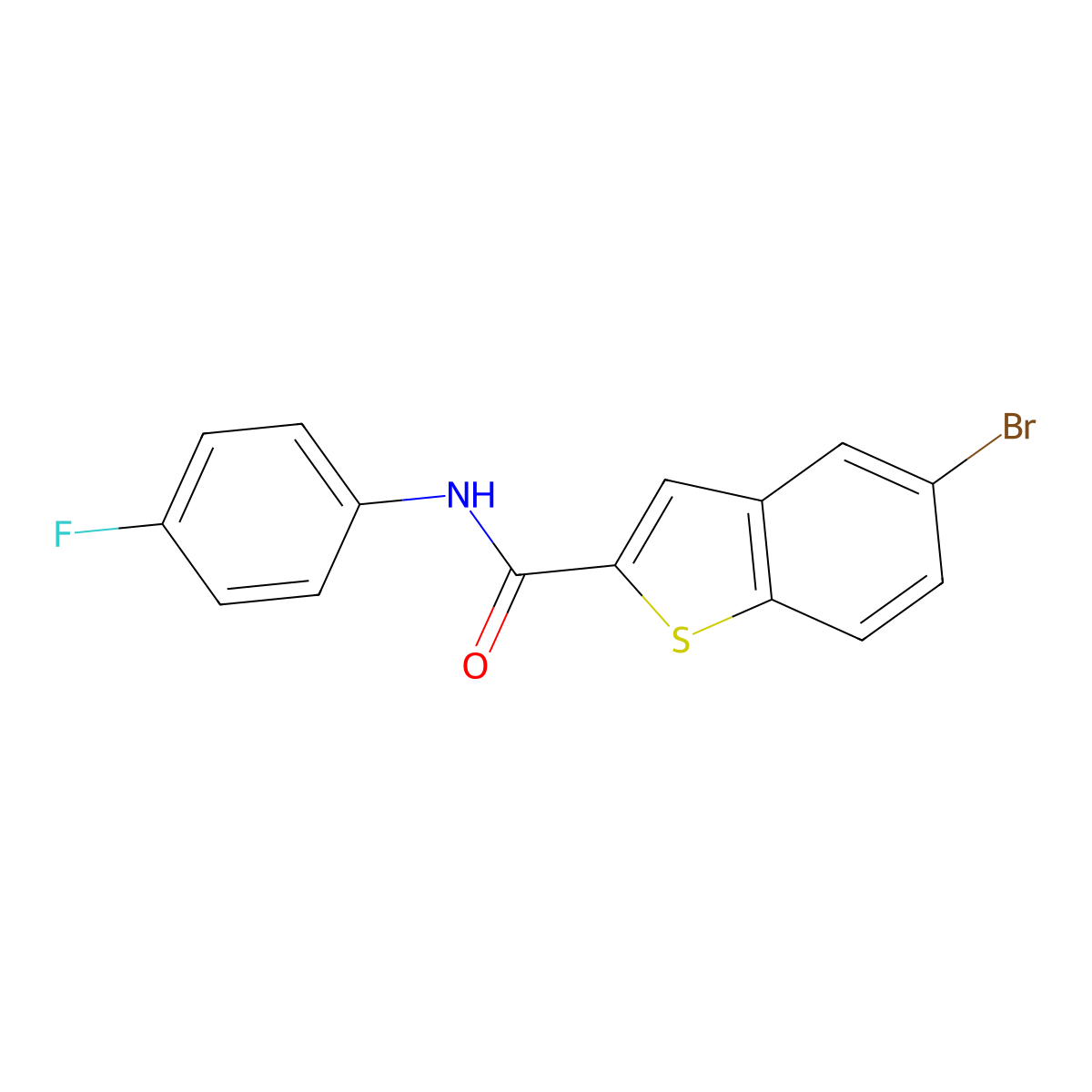 5-Bromo-N-(4-fluorophenyl)benzo[b]thiophene-2-carboxamide molecular structure, CAS 2711668-52-7