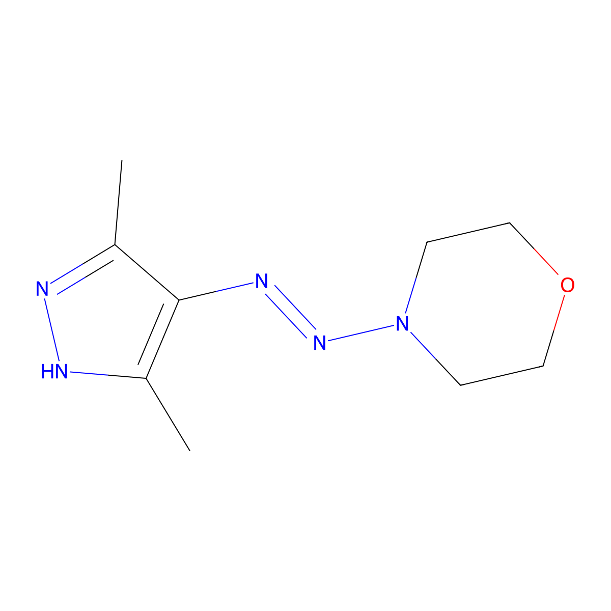 N-[(3,5-dimethylpyrazol-4-ylidene)amino]morpholin-4-amine molecular structure, CAS 27117-04-0