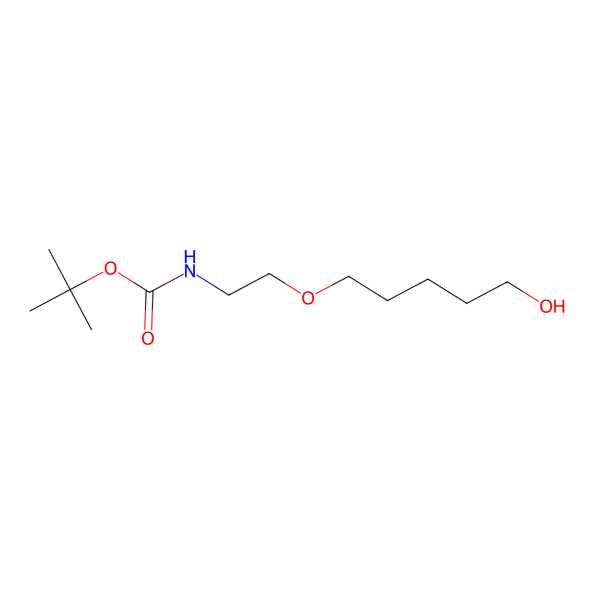 tert-Butyl (2-((5-hydroxypentyl)oxy)ethyl)carbamate molecular structure, CAS 2711732-75-9