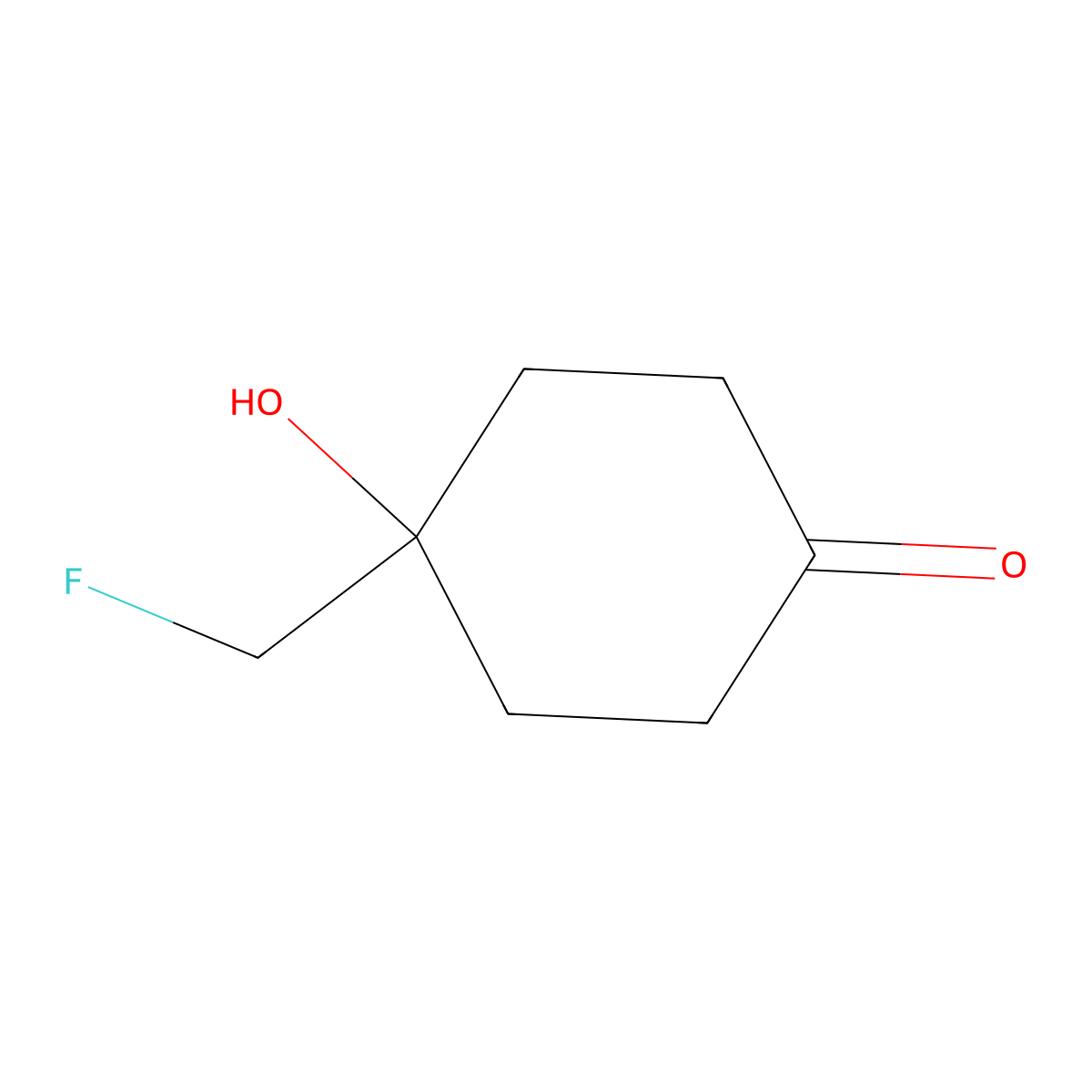 4-(Fluoromethyl)-4-hydroxycyclohexan-1-one molecular structure, CAS 2711860-14-7