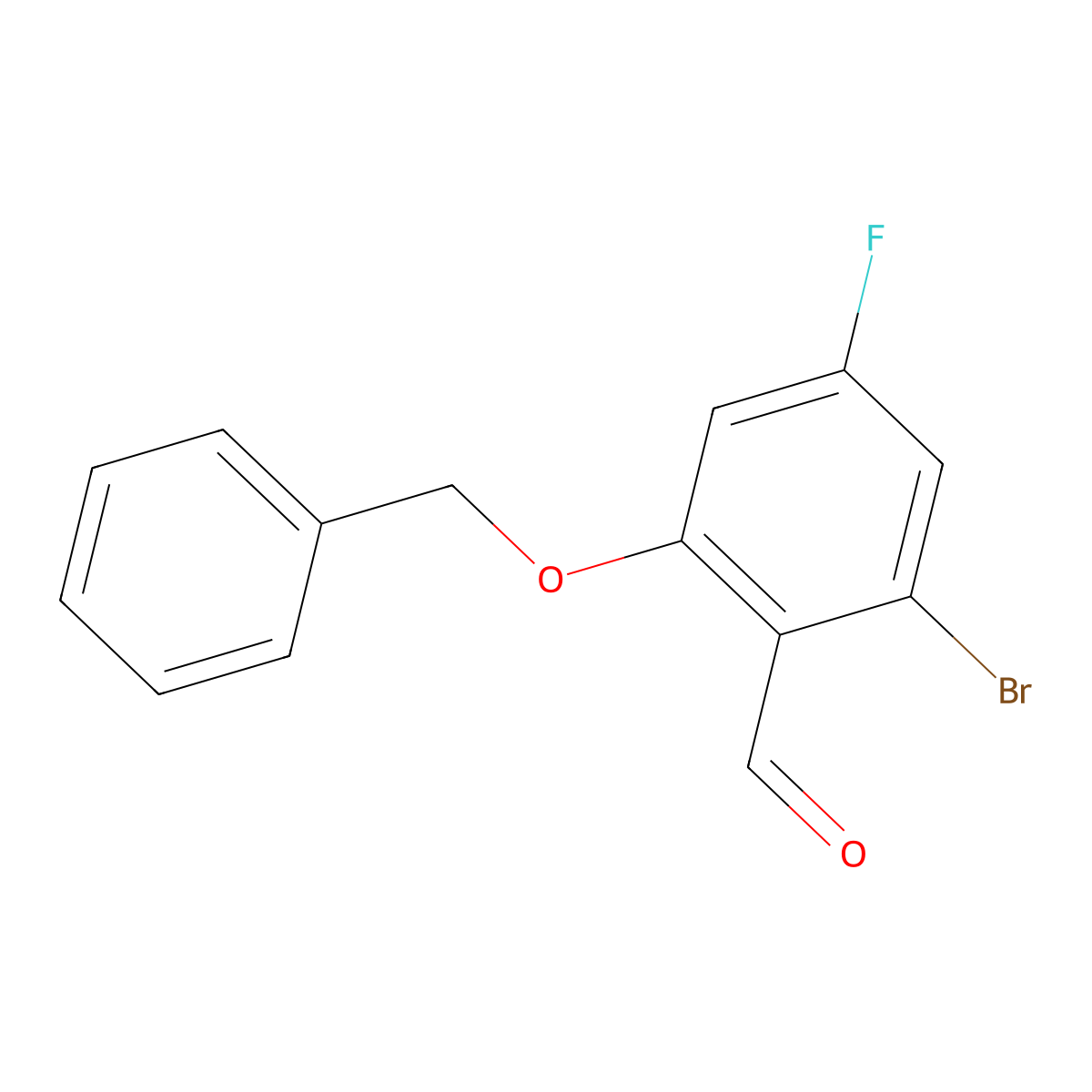 2-(Benzyloxy)-6-bromo-4-fluorobenzaldehyde molecular structure, CAS 2711860-76-1