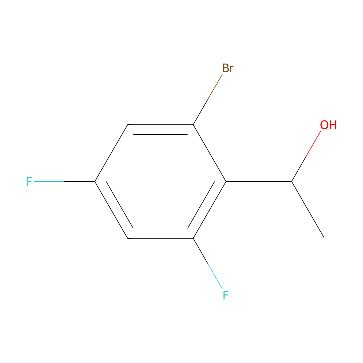 1-(2-Bromo-4,6-difluorophenyl)ethan-1-OL molecular structure, CAS 2711861-11-7