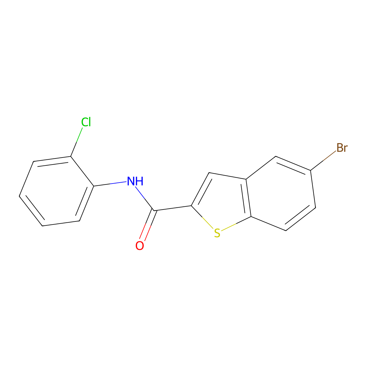 5-Bromo-N-(2-chlorophenyl)benzo[b]thiophene-2-carboxamide molecular structure, CAS 2711951-12-9