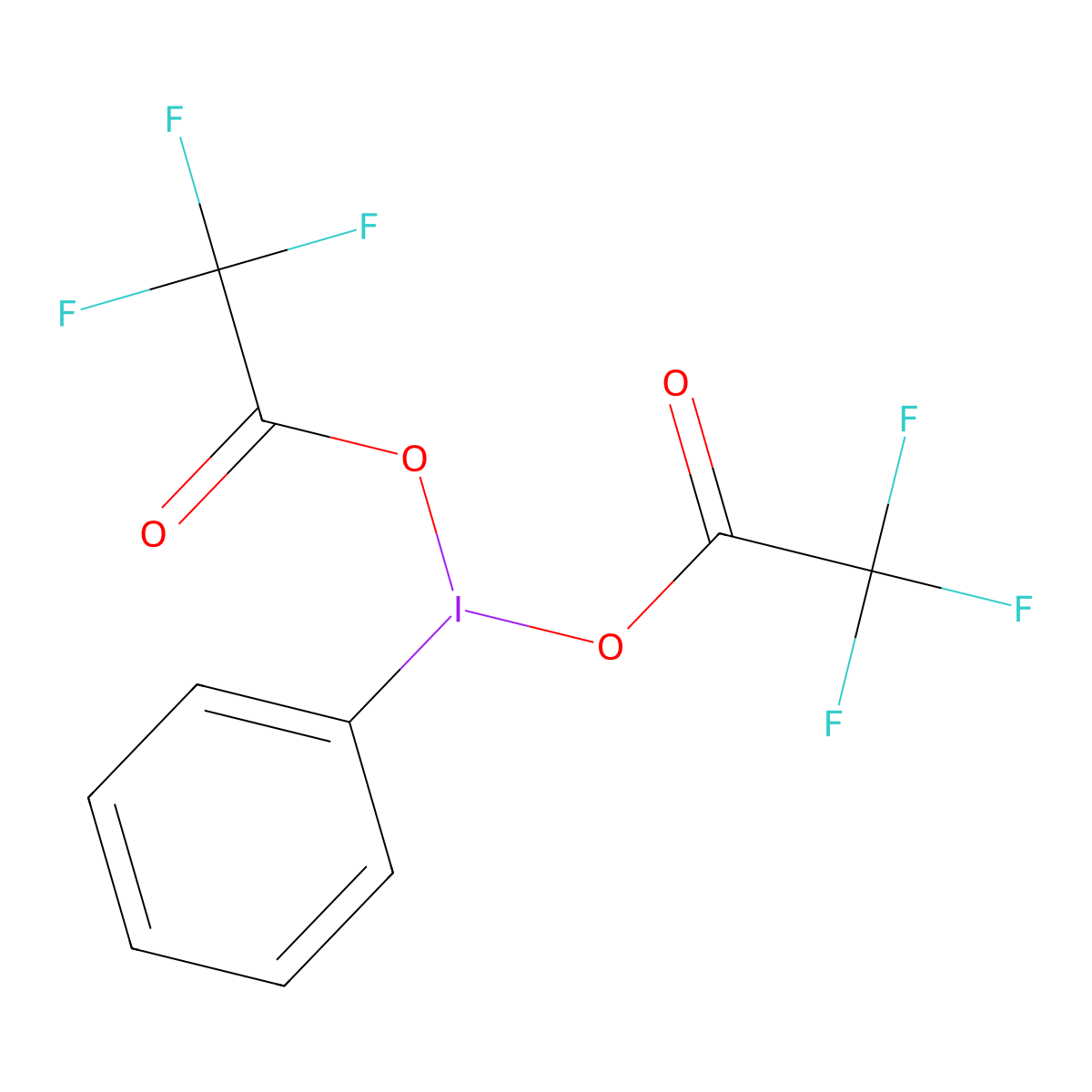 Bis(trifluoroacetoxy)iodobenzene molecular structure, CAS 2712-78-9