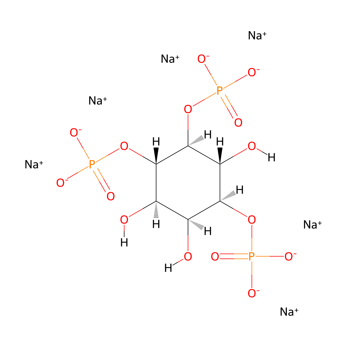 Inositol triphosphate molecular structure, CAS 27121-73-9