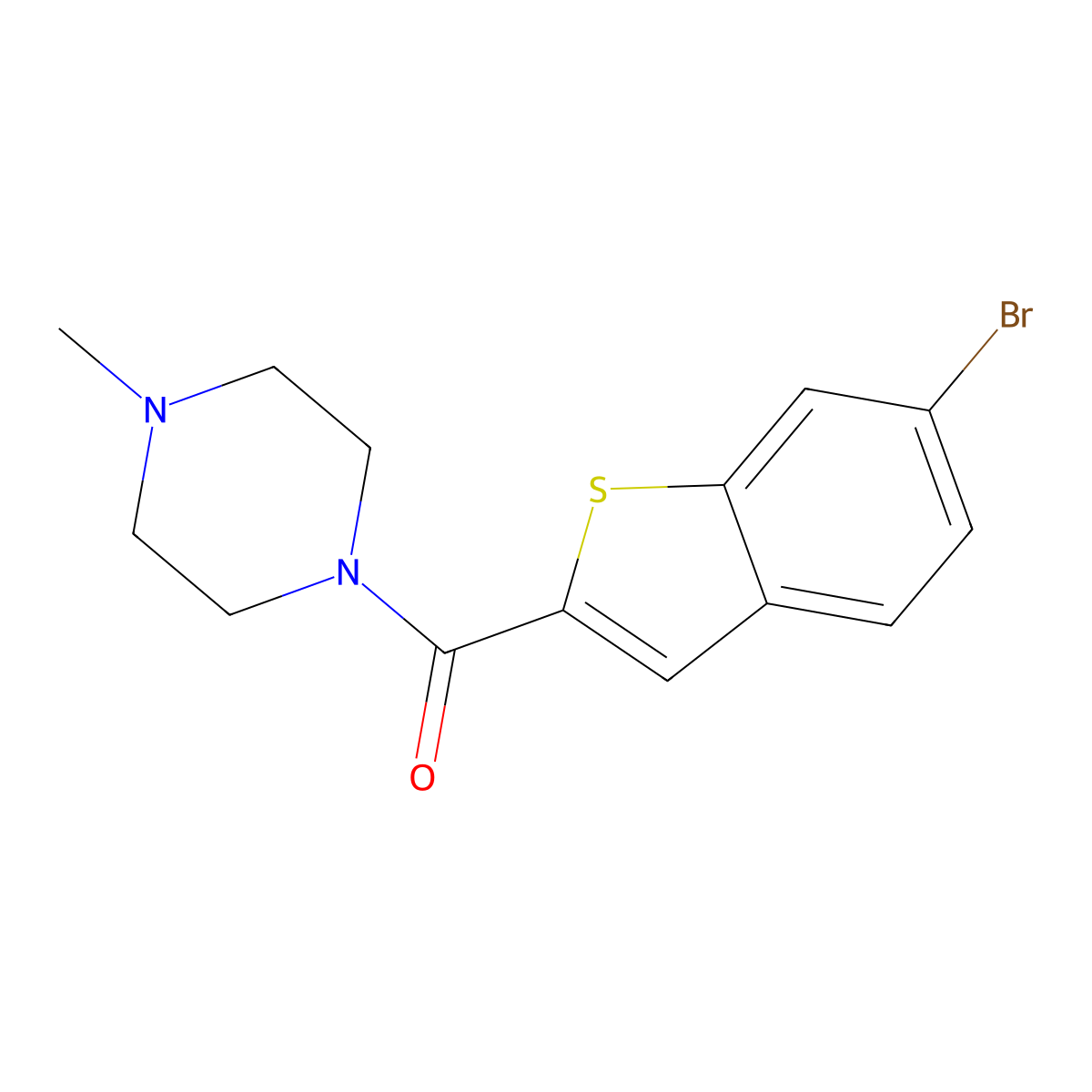 (6-Bromobenzo[b]thien-2-yl)(4-methyl-1-piperazinyl)methanone molecular structure, CAS 2712243-55-3