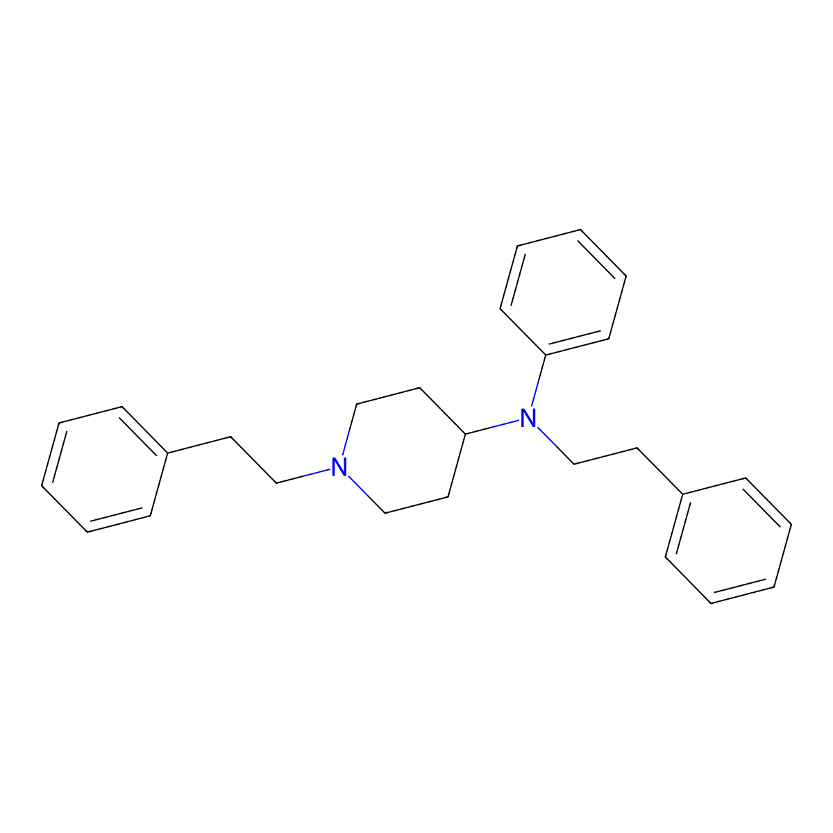 N,1-Diphenethyl-N-phenylpiperidin-4-amine molecular structure, CAS 2712312-12-2