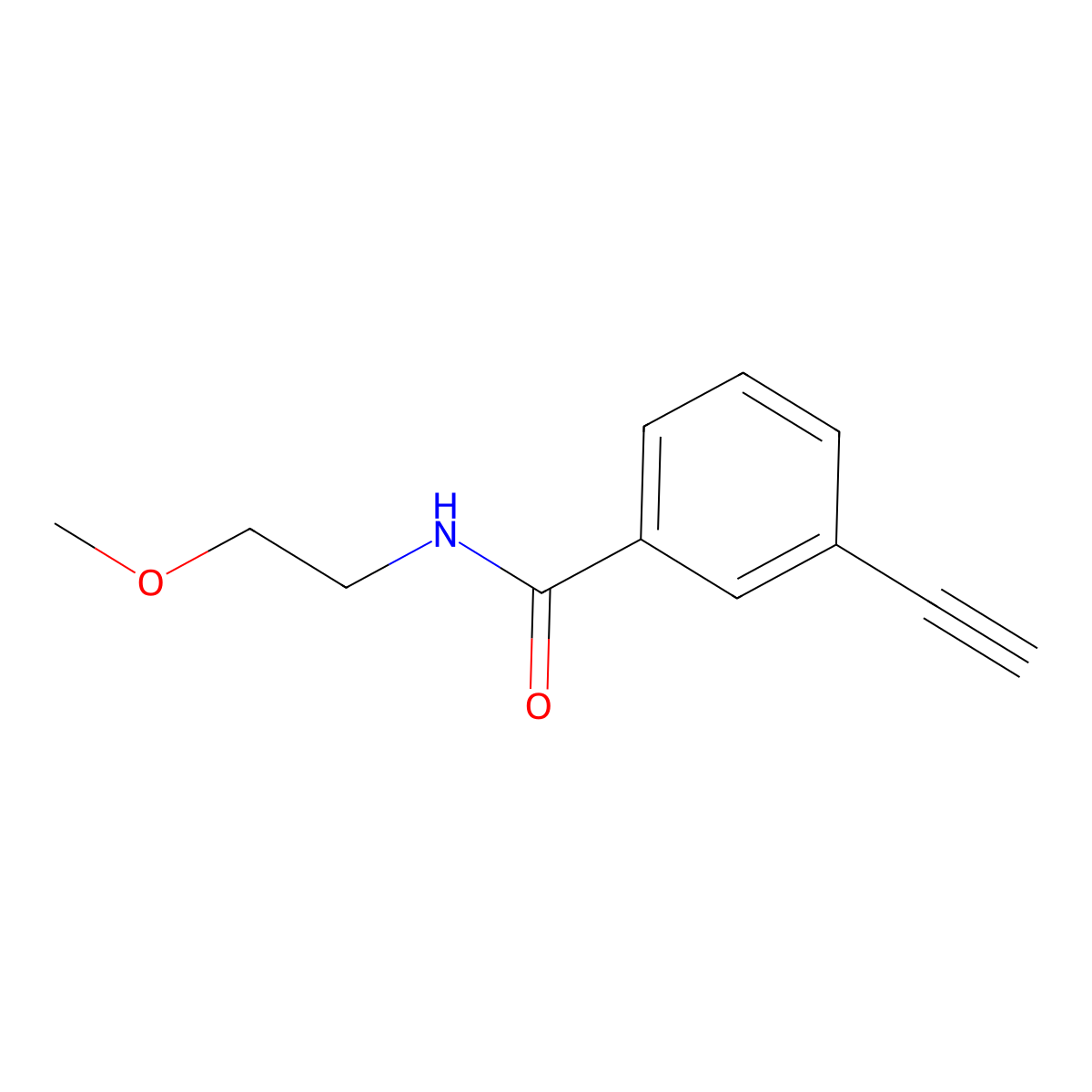 3-ethynyl-N-(2-methoxyethyl)benzamide molecular structure, CAS 2712367-87-6