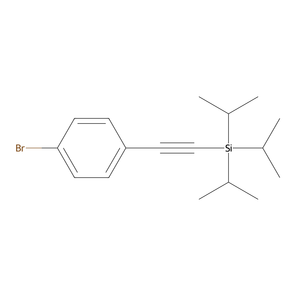 ((4-Bromophenyl)ethynyl)triisopropylsilane molecular structure, CAS 271242-20-7