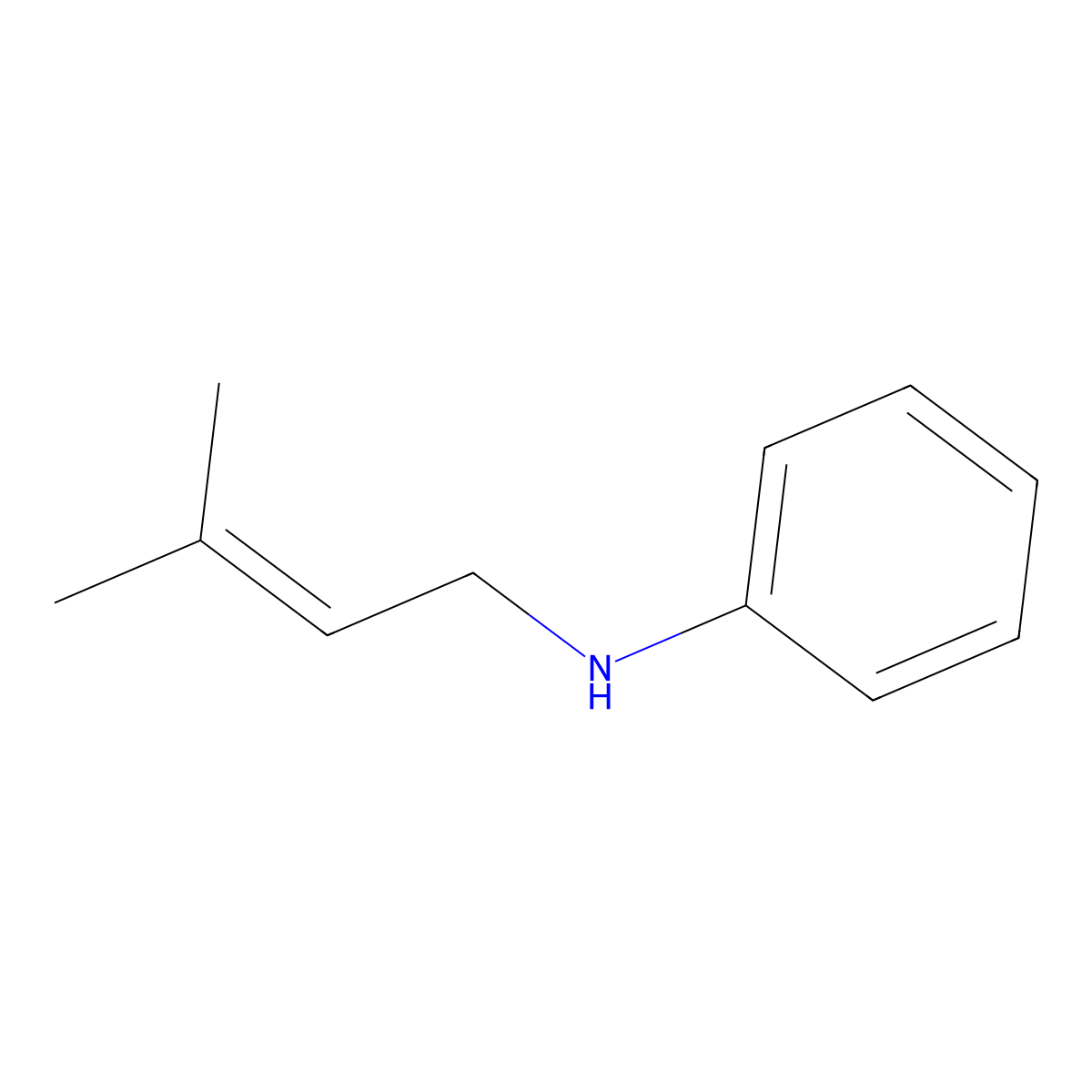 N-(3-methylbut-2-en-1-yl)aniline molecular structure, CAS 27125-60-6