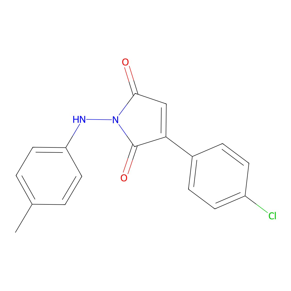 3-(4-chlorophenyl)-1-(4-toluidino)-1H-pyrrole-2,5-dione molecular structure, CAS 271254-69-4