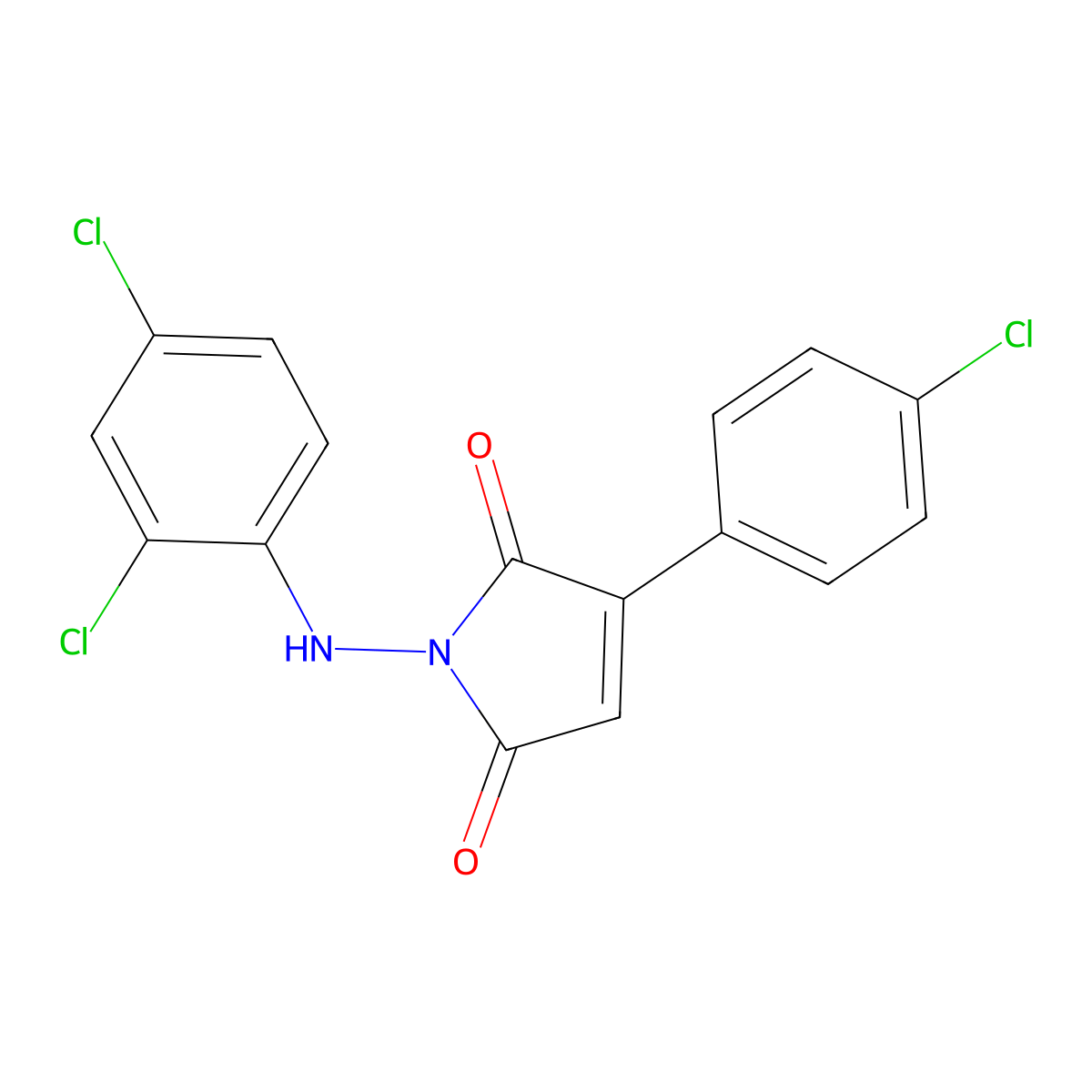 3-(4-Chlorophenyl)-1-(2,4-dichloroanilino)pyrrole-2,5-dione molecular structure, CAS 271254-71-8