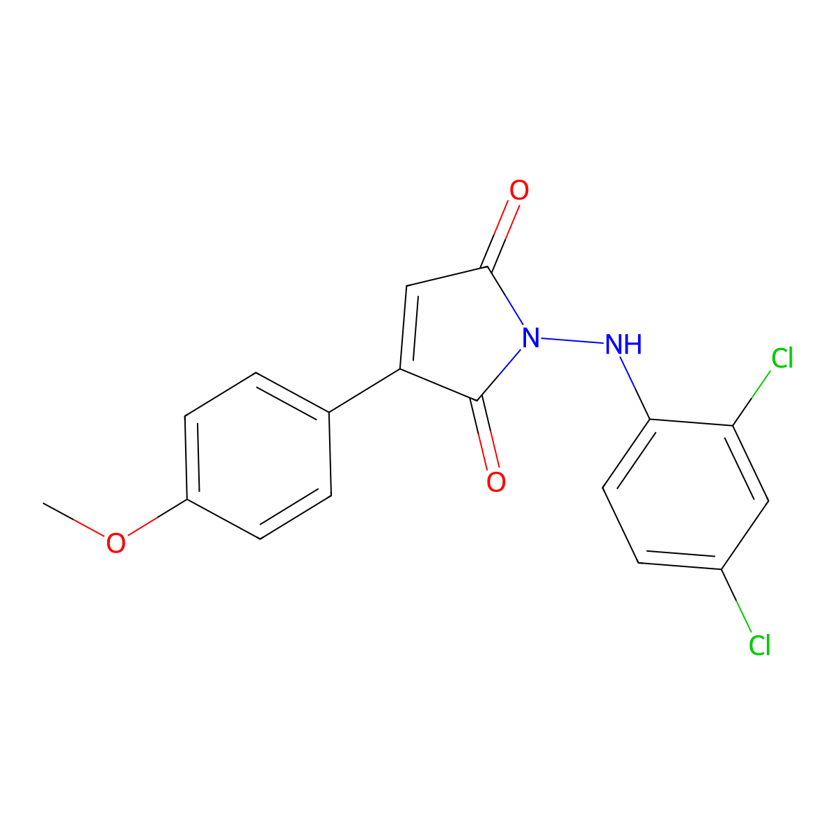 1-(2,4-Dichloroanilino)-3-(4-methoxyphenyl)pyrrole-2,5-dione molecular structure, CAS 271254-73-0