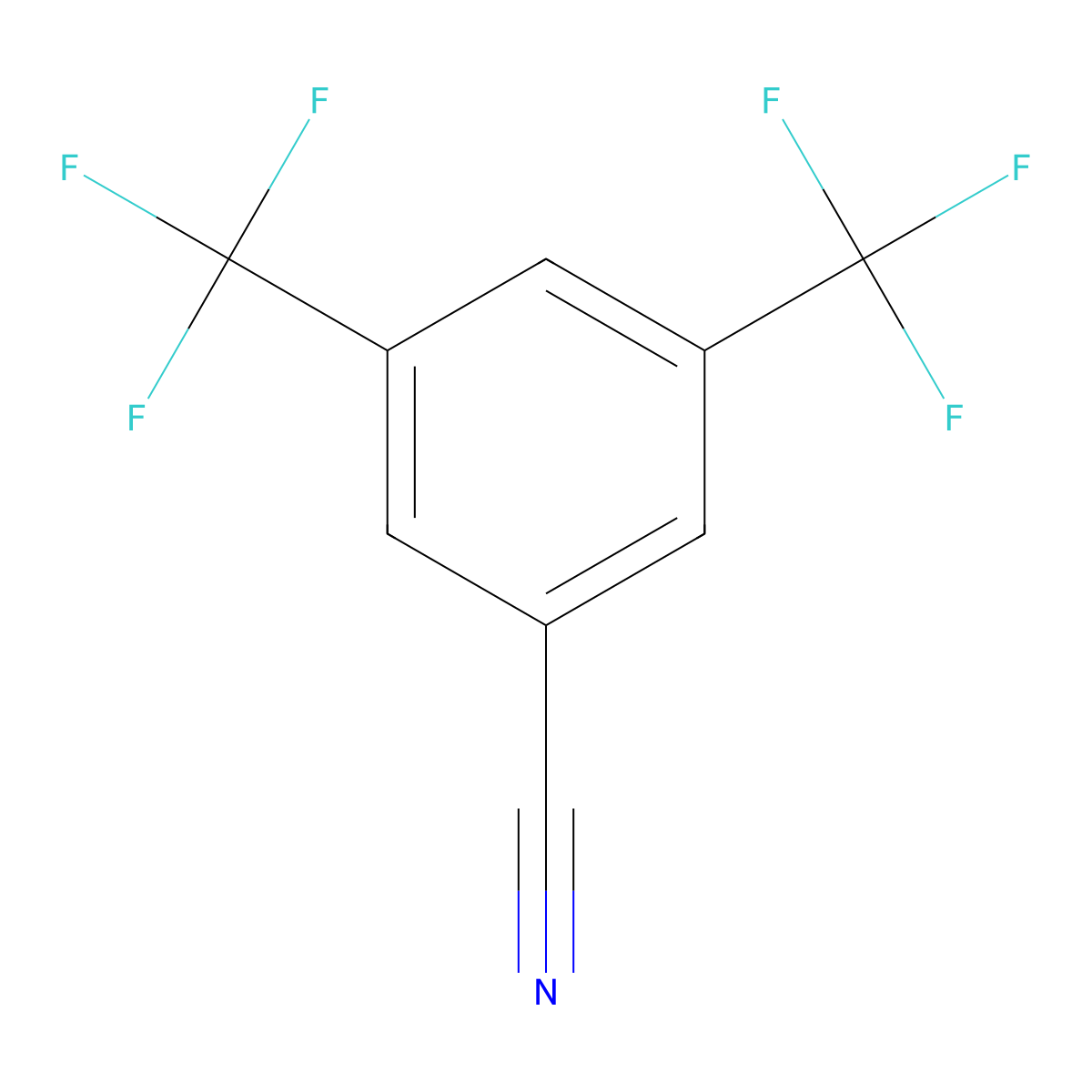 3,5-Bis(trifluoromethyl)benzonitrile molecular structure, CAS 27126-93-8