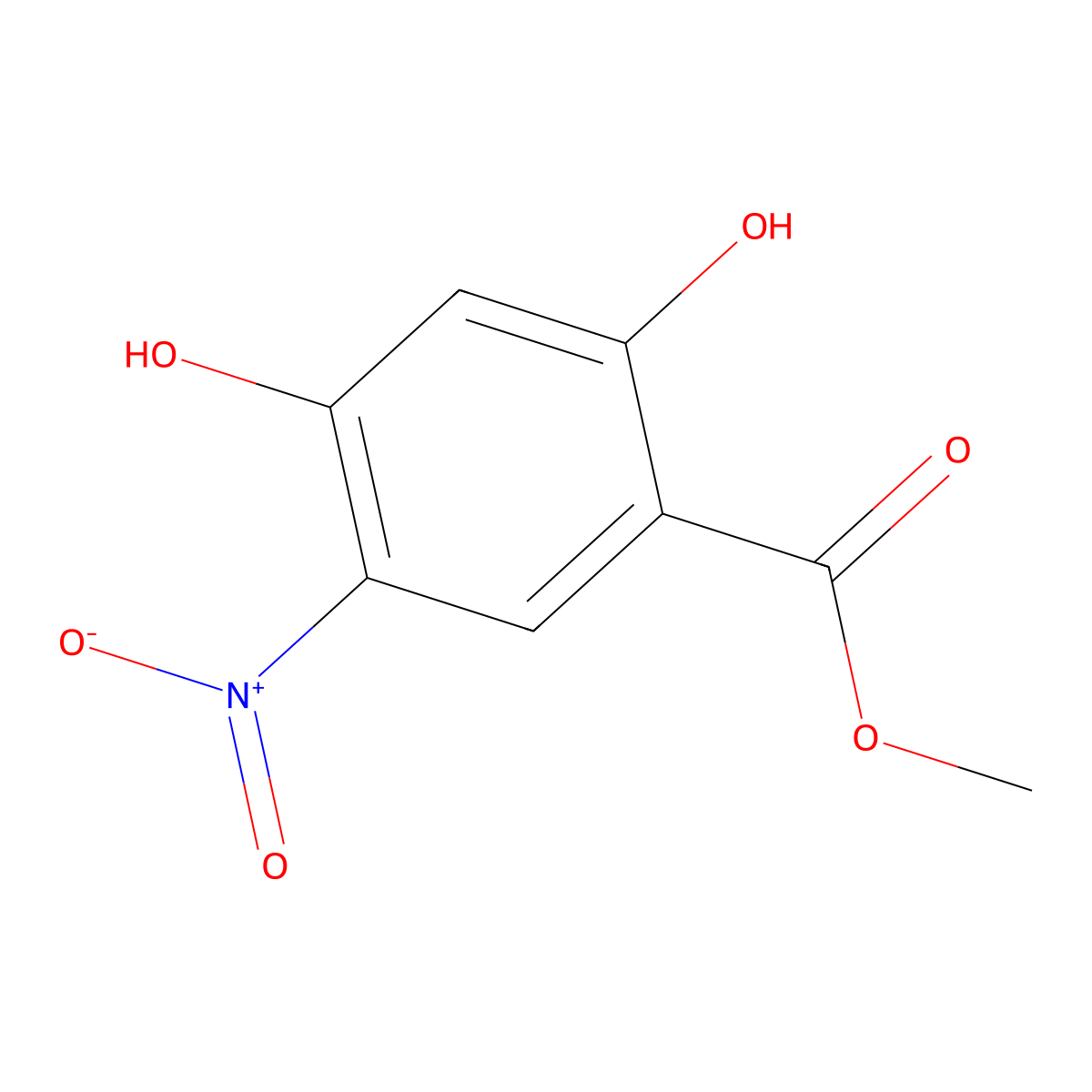 Methyl 2,4-dihydroxy-5-nitrobenzoate molecular structure, CAS 271261-71-3
