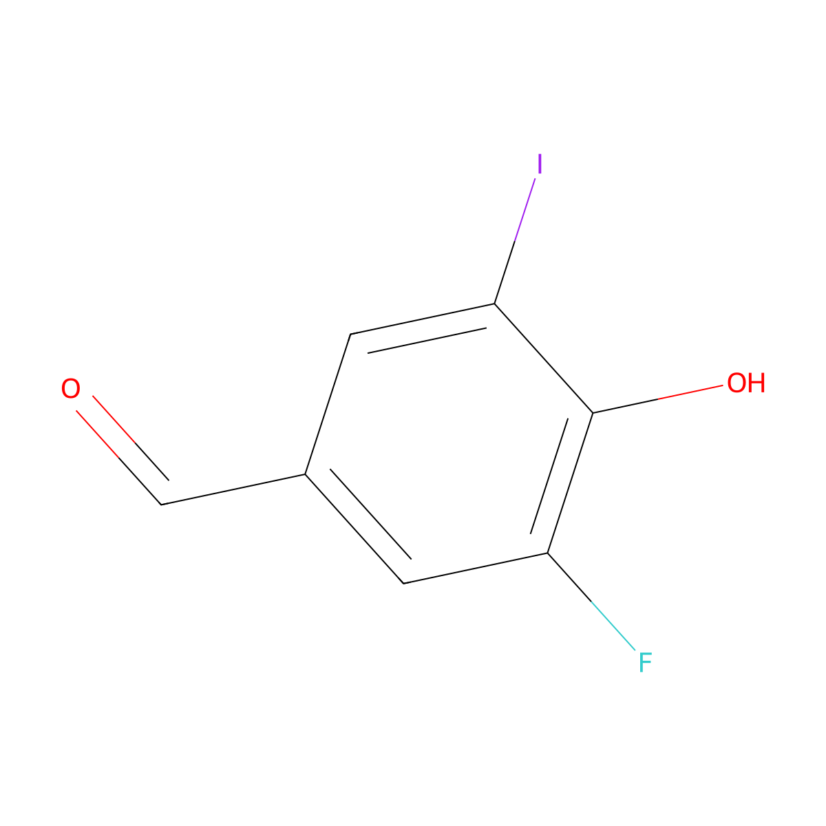 3-Fluoro-4-hydroxy-5-iodobenzaldehyde molecular structure, CAS 2712641-47-7
