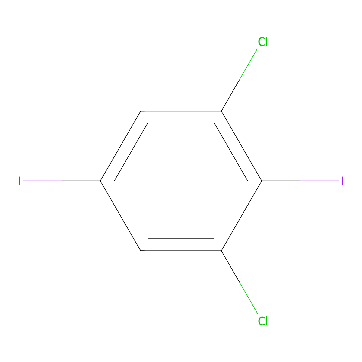 1,3-Dichloro-2,5-diiodobenzene molecular structure, CAS 27128-51-4