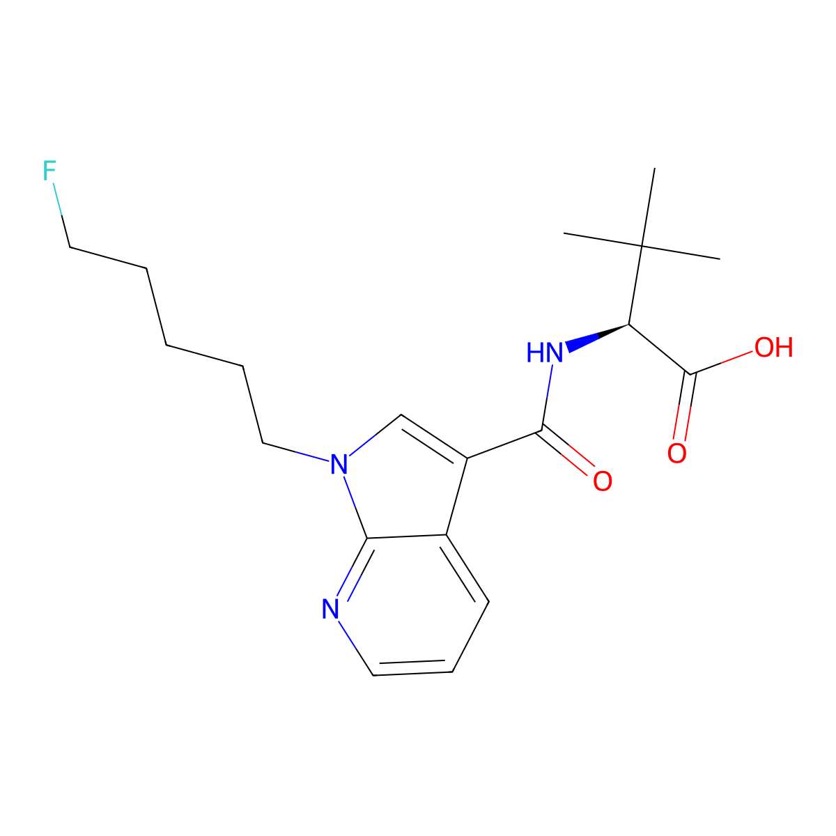 5-fluoro MDMB-7-PAICA butanoic acid metabolite molecular structure, CAS 2712863-53-9