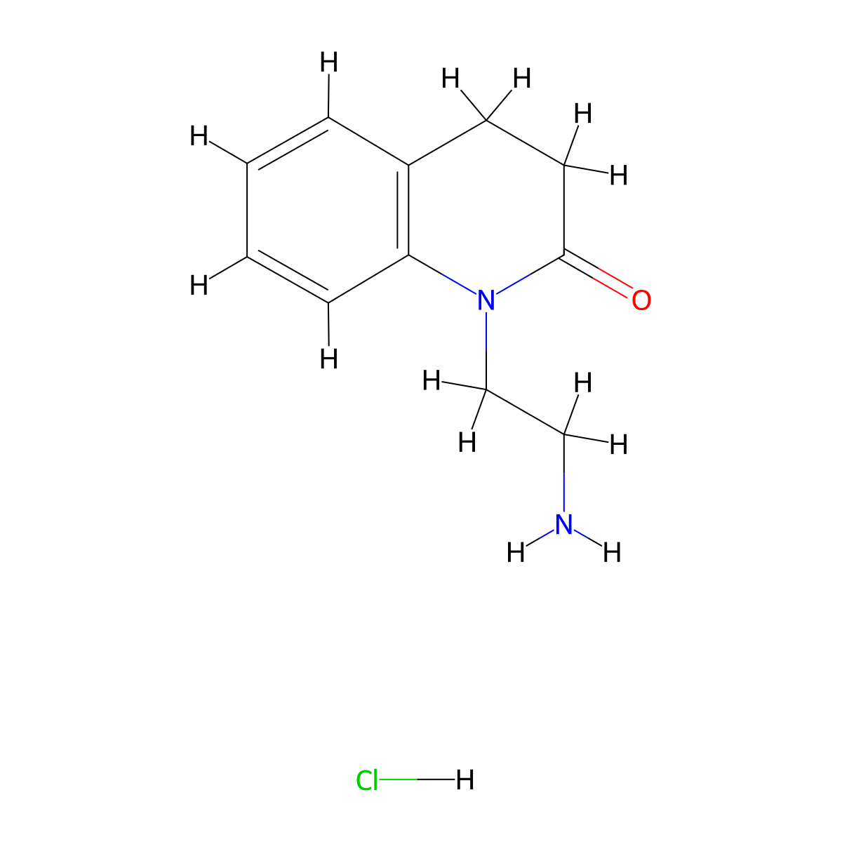 1-(2-Aminoethyl)-1,2,3,4-tetrahydroquinolin-2-one hydrochloride molecular structure, CAS 2712954-24-8