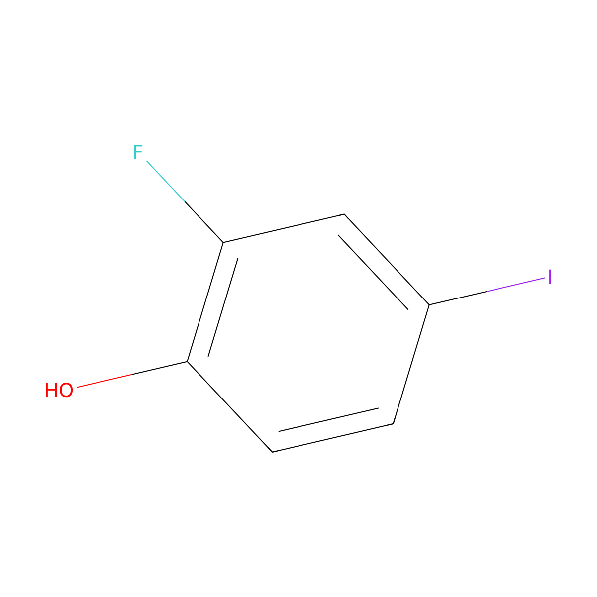 2-Fluoro-4-iodophenol molecular structure, CAS 2713-28-2