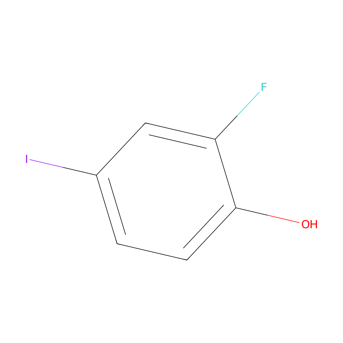 2-Fluoro-4-iodophenol molecular structure, CAS 2713-28-2