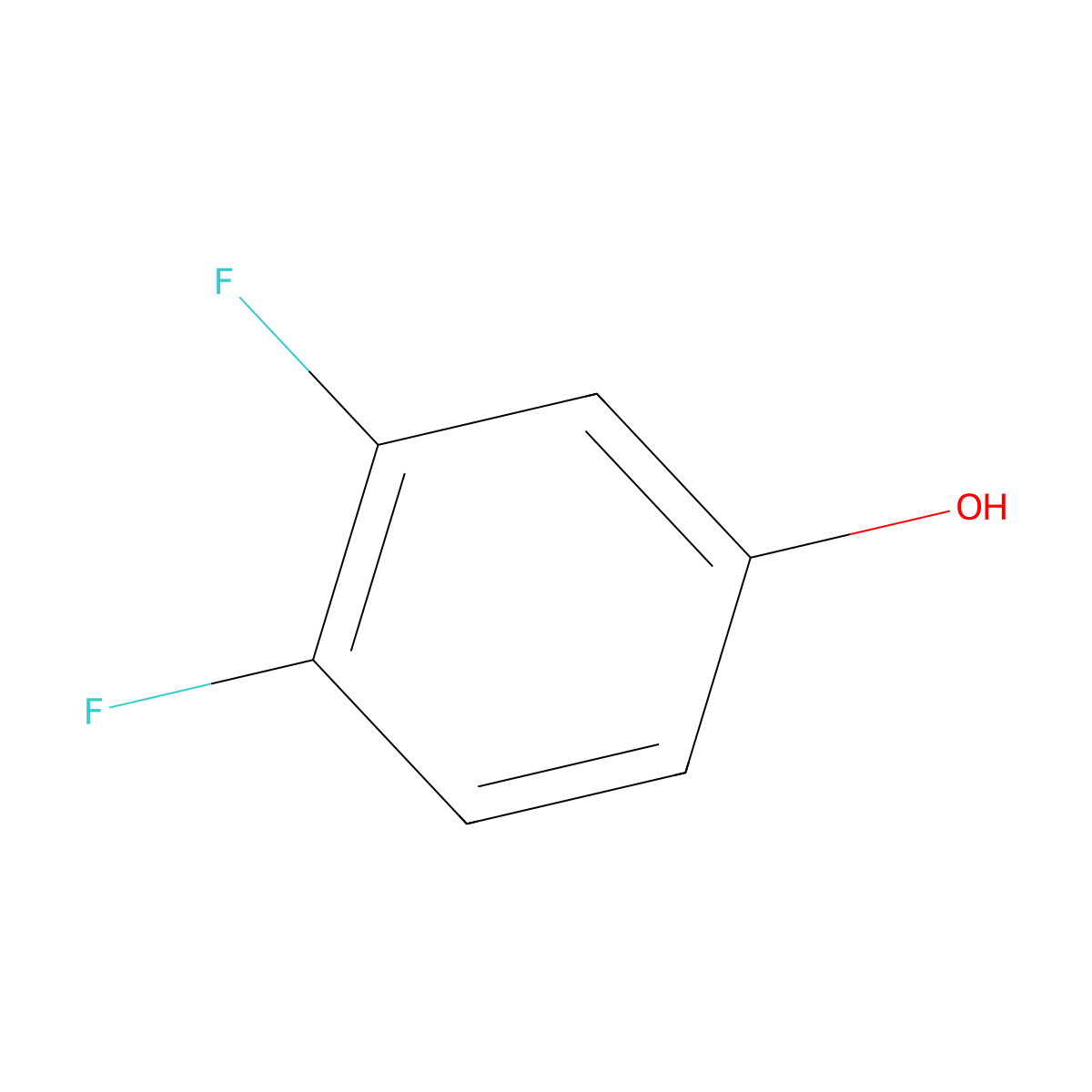 3,4-Difluorophenol molecular structure, CAS 2713-33-9
