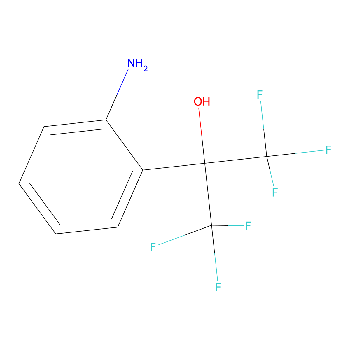 2-(2-Aminophenyl)-1,1,1,3,3,3-hexafluoropropan-2-ol molecular structure, CAS 2713-62-4