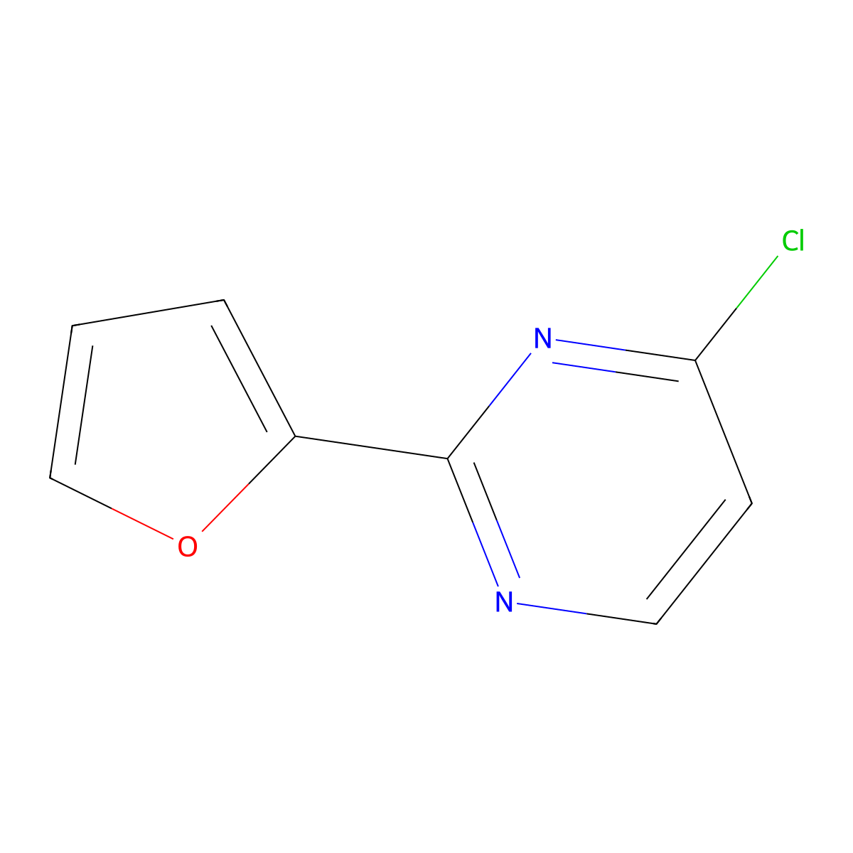 4-Chloro-2-(furan-2-yl)pyrimidine molecular structure, CAS 27130-92-3