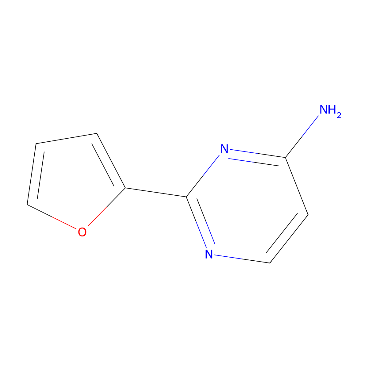 2-(Furan-2-yl)pyrimidin-4-amine molecular structure, CAS 27130-93-4