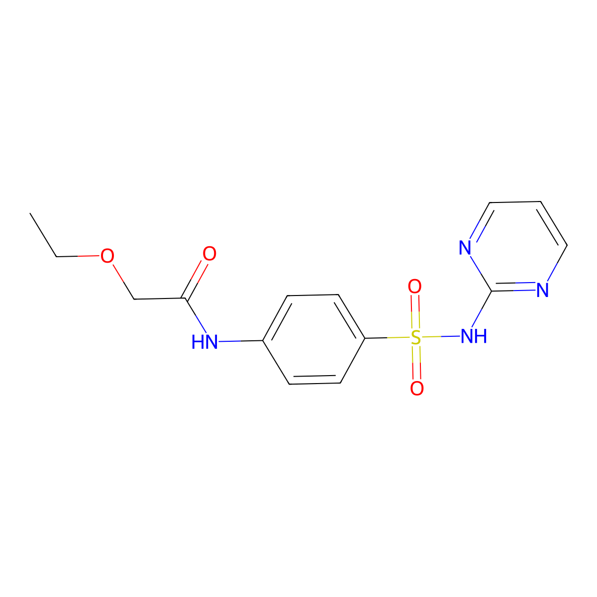 2-ethoxy-N-[4-(2-pyrimidinylsulfamoyl)phenyl]acetamide molecular structure, CAS 27131-04-0
