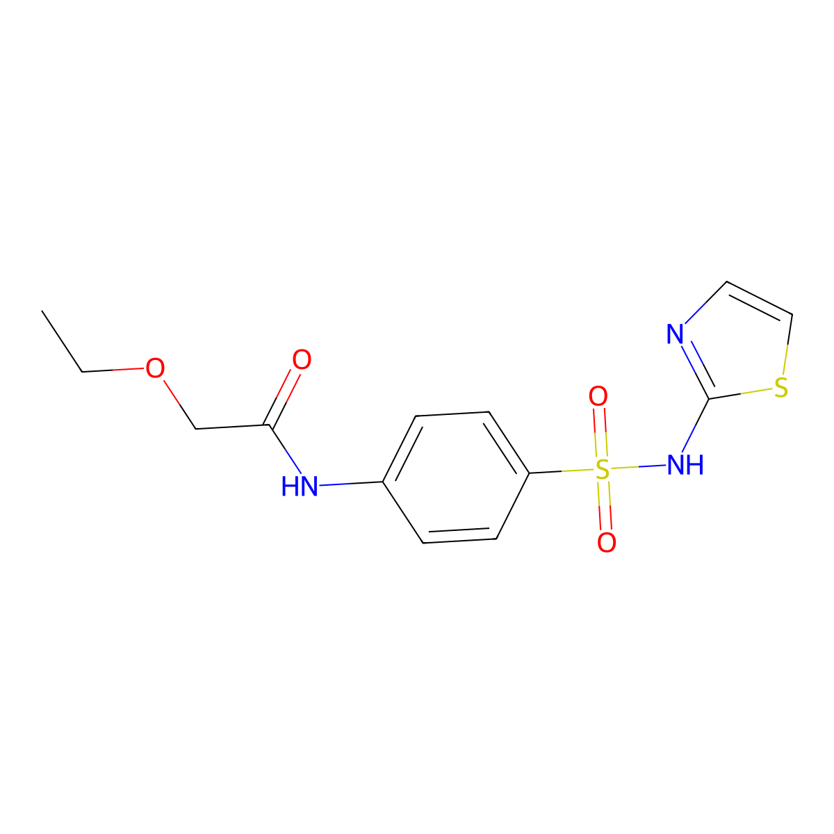 2-ethoxy-N-[4-(1,3-thiazol-2-ylsulfamoyl)phenyl]acetamide molecular structure, CAS 27131-13-1