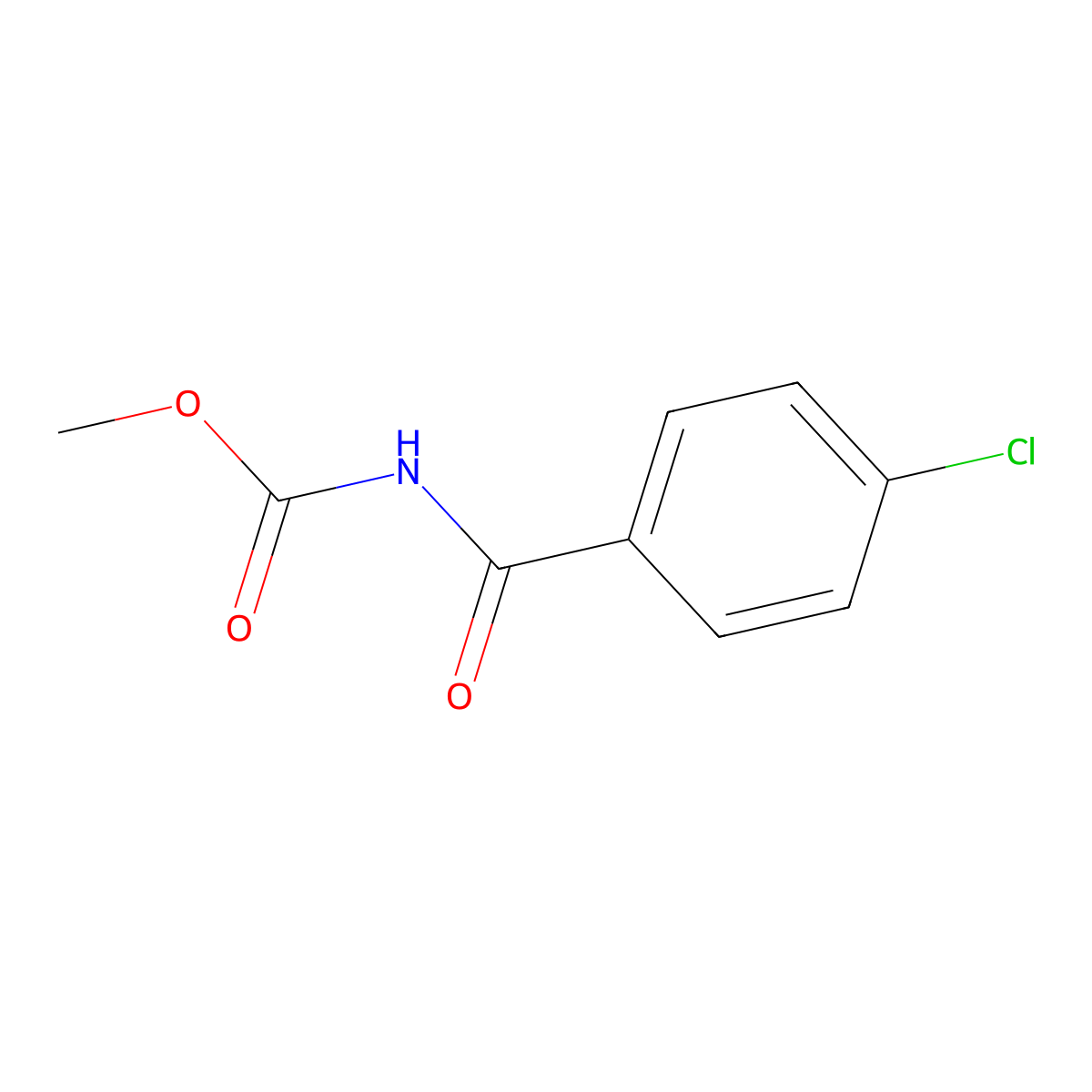 methyl N-(4-chlorobenzoyl)carbamate molecular structure, CAS 27132-26-9