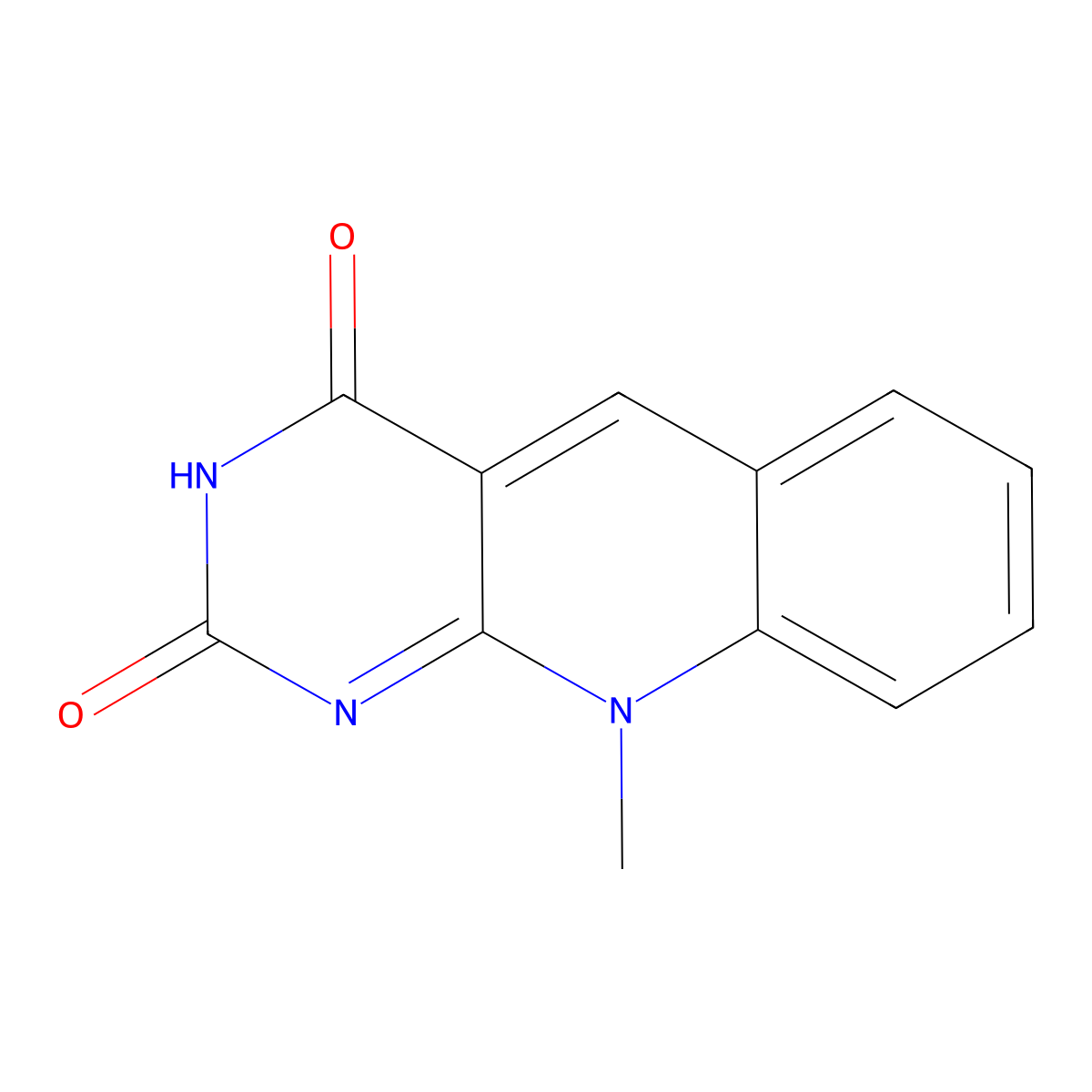 10-methylpyrimido[4,5-b]quinoline-2,4(3H,10H)-dione molecular structure, CAS 27132-53-2