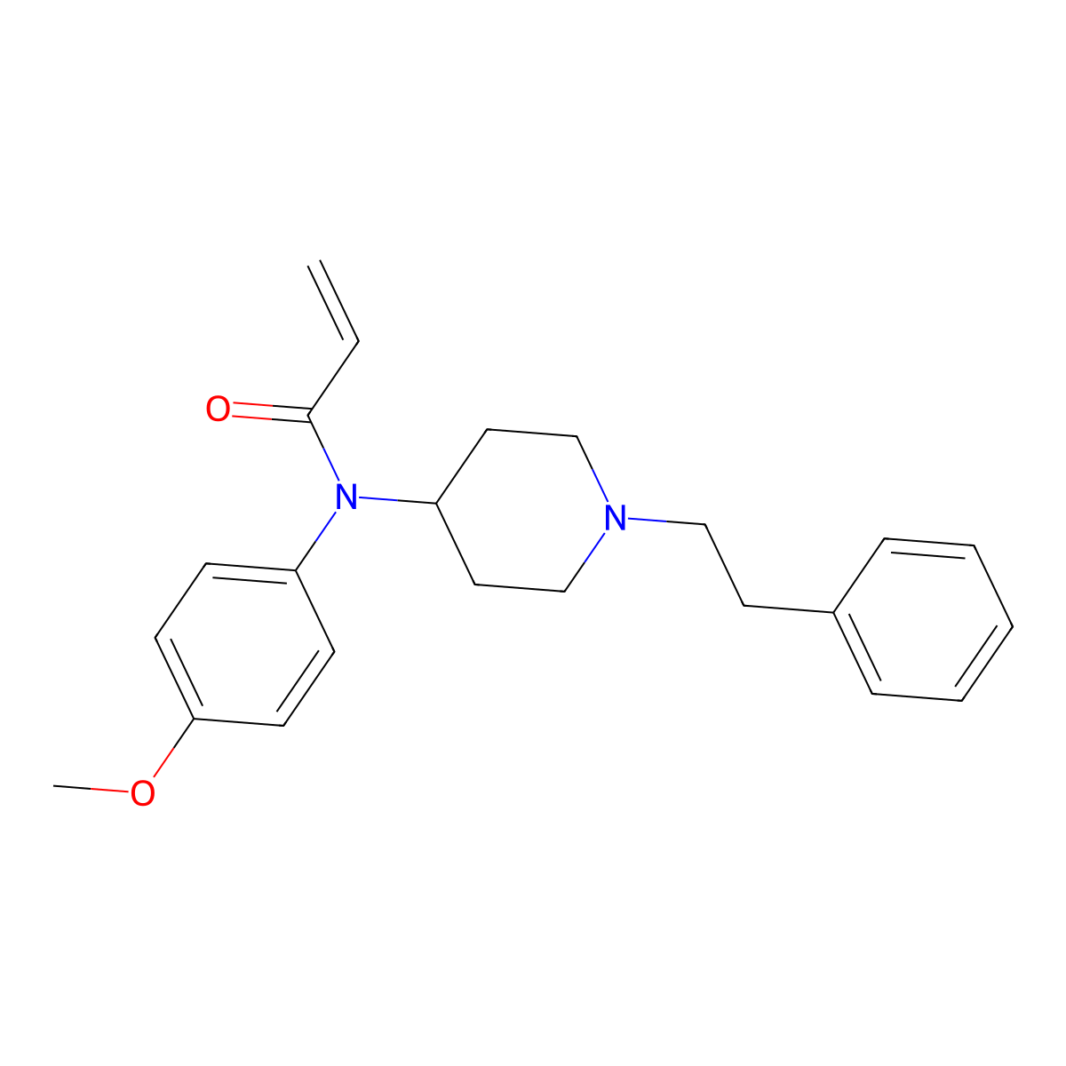 para-Methoxy acrylfentanyl molecular structure, CAS 2713391-47-8