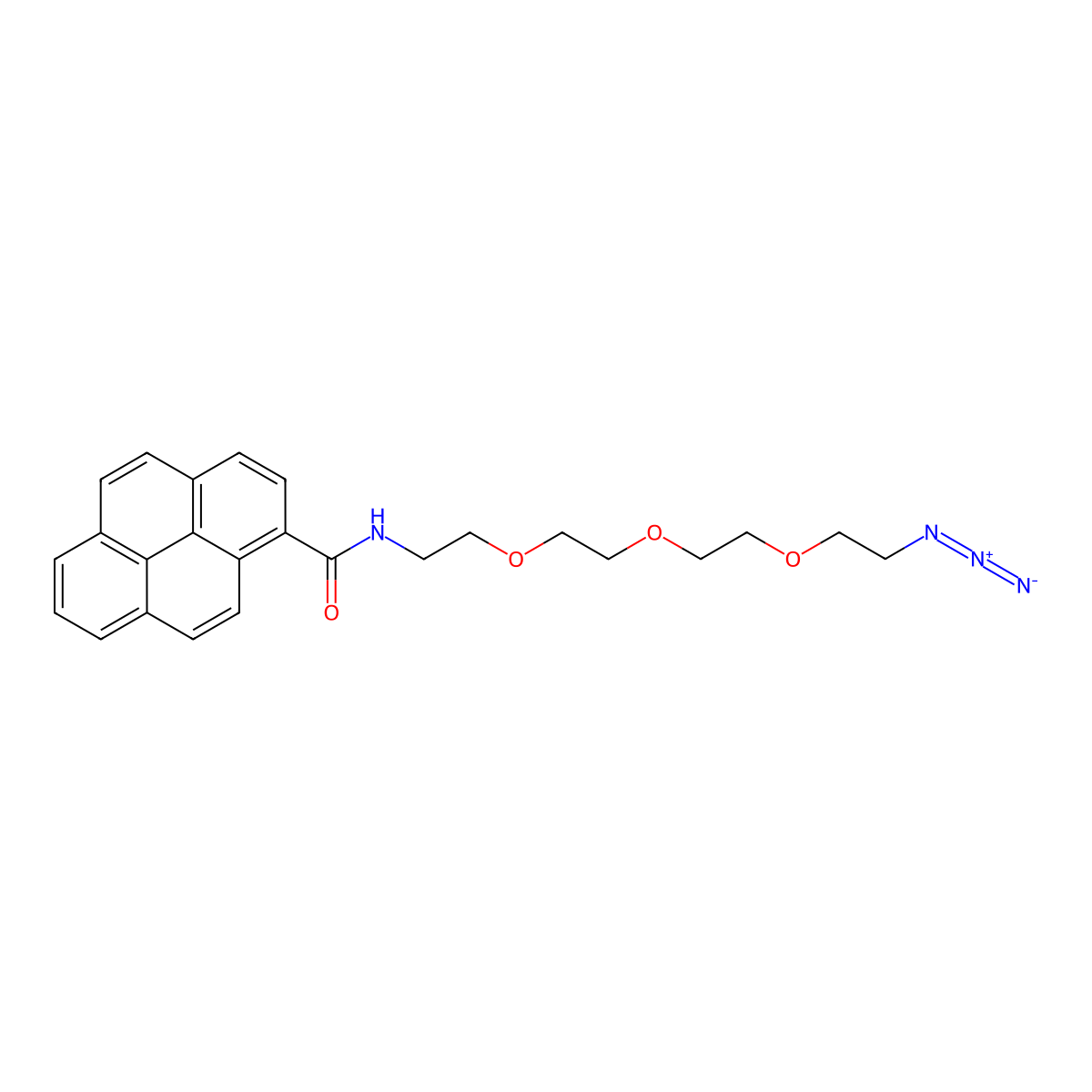 N-[2-[2-[2-(2-azidoethoxy)ethoxy]ethoxy]ethyl]pyrene-1-carboxamide molecular structure, CAS 2713446-71-8