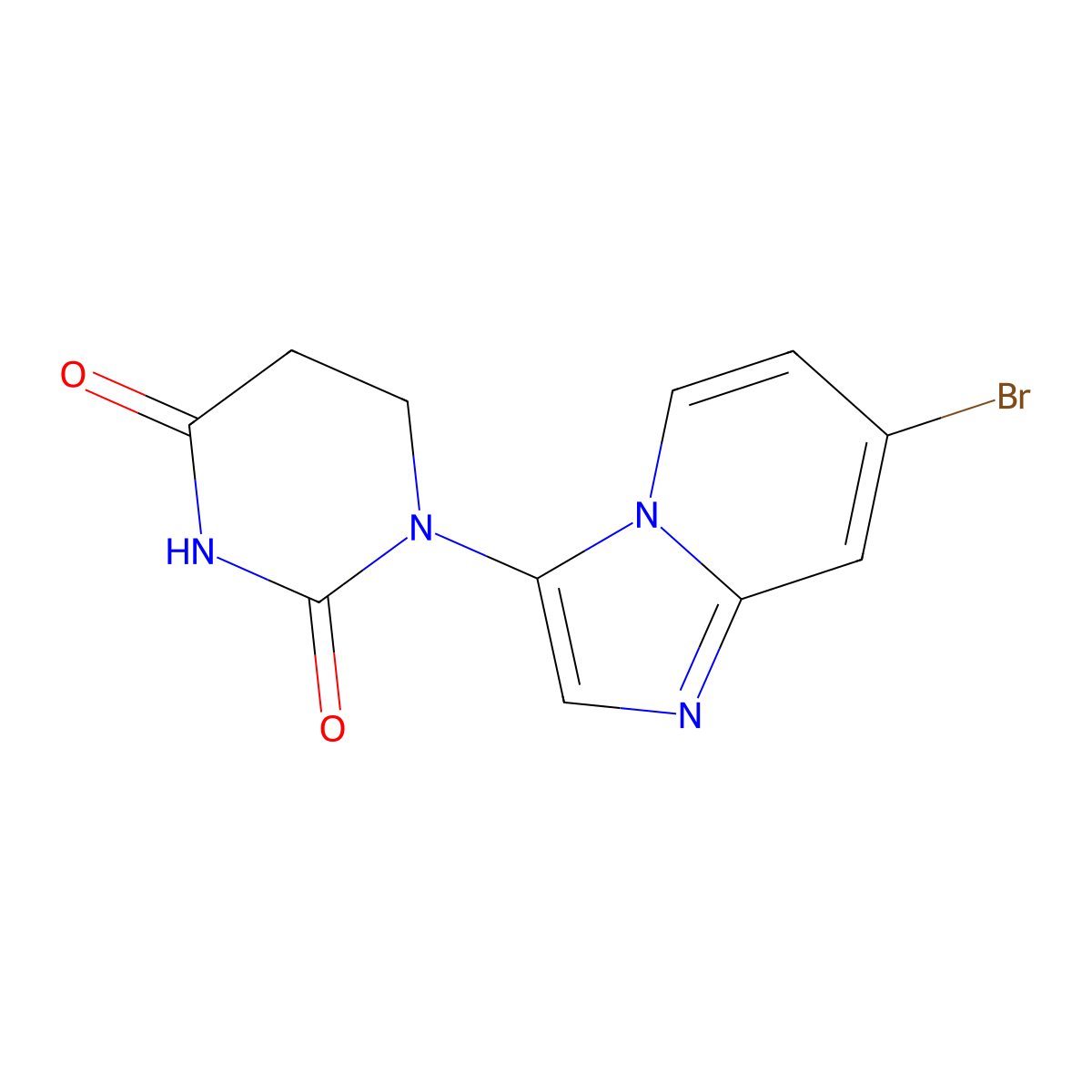 1-(7-bromoimidazo[1,2-a]pyridin-3-yl)dihydropyrimidine-2,4(1H,3H)-dione molecular structure, CAS 2713619-96-4