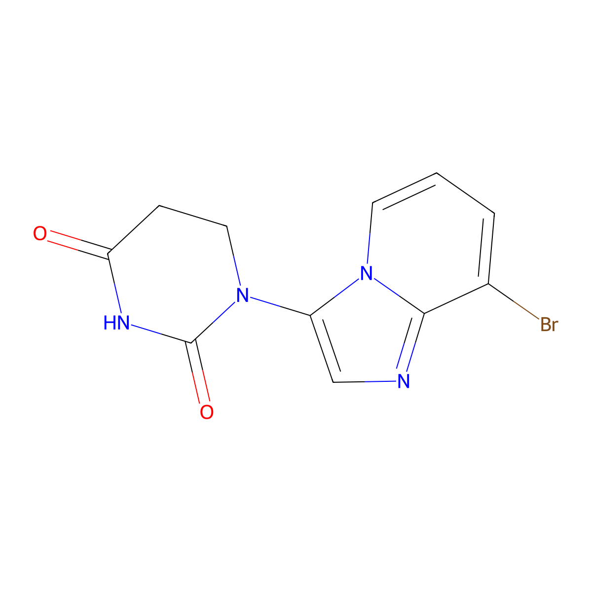 1-(8-bromoimidazo[1,2-a]pyridin-3-yl)dihydropyrimidine-2,4(1H,3H)-dione molecular structure, CAS 2713620-89-2