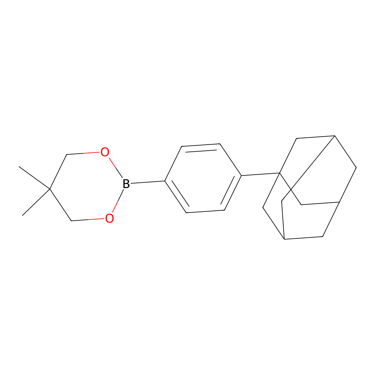 5,5-Dimethyl-2-(4-tricyclo[3.3.1.13,7]dec-1-ylphenyl)-1,3,2-dioxaborinane molecular structure, CAS 2713623-12-0
