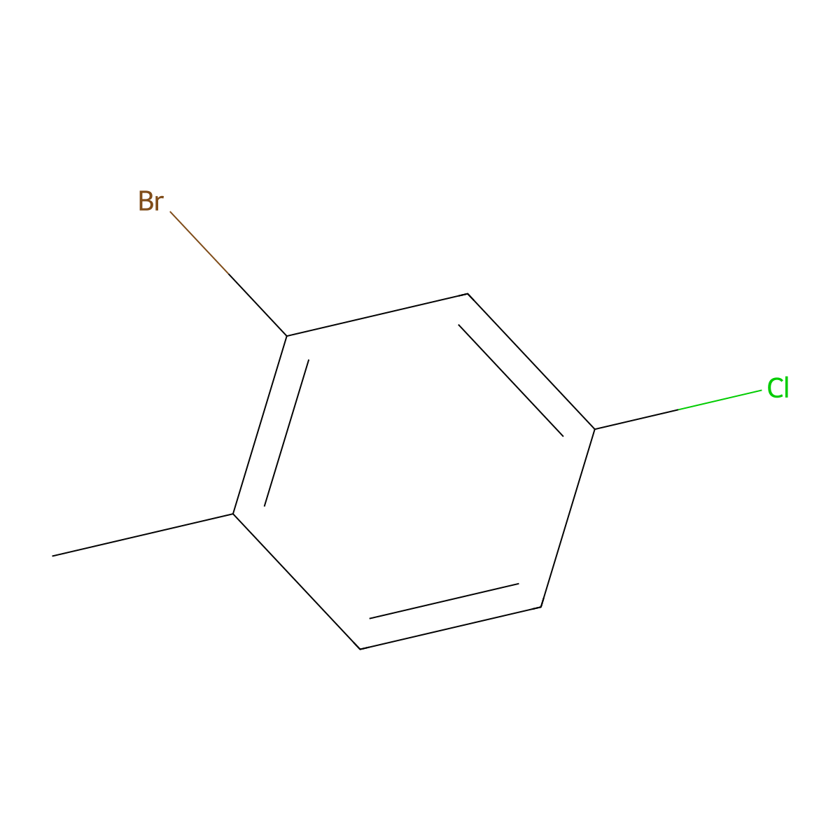 2-Bromo-4-chloro-1-methylbenzene molecular structure, CAS 27139-97-5