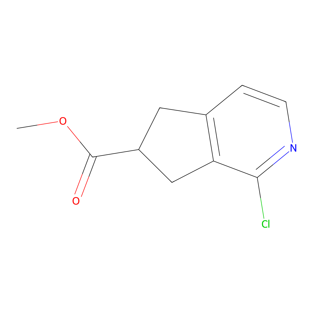 methyl 1-chloro-5H,6H,7H-cyclopenta[c]pyridine-6-carboxylate molecular structure, CAS 2713992-92-6