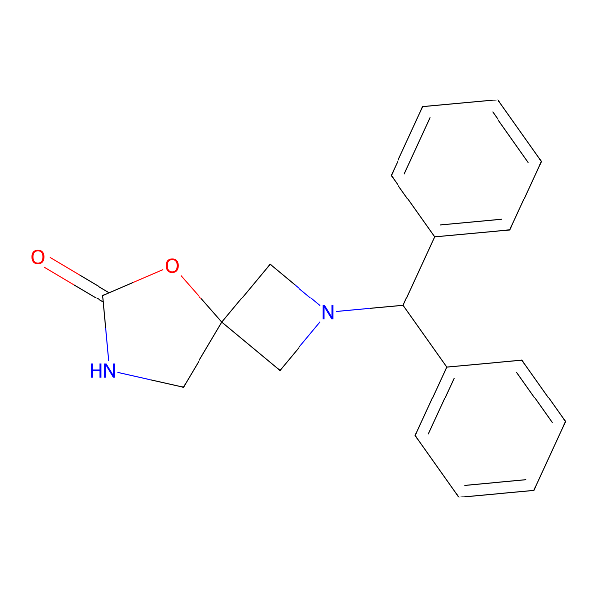 2-Benzhydryl-5-oxa-2,7-diaza-spiro[3.4]octan-6-one molecular structure, CAS 2713993-01-0
