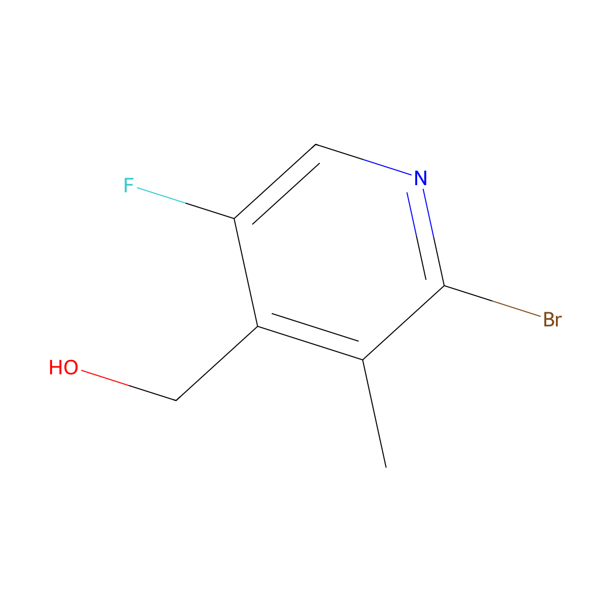 (2-Bromo-5-fluoro-3-methylpyridin-4-yl)methanol molecular structure, CAS 2713993-12-3
