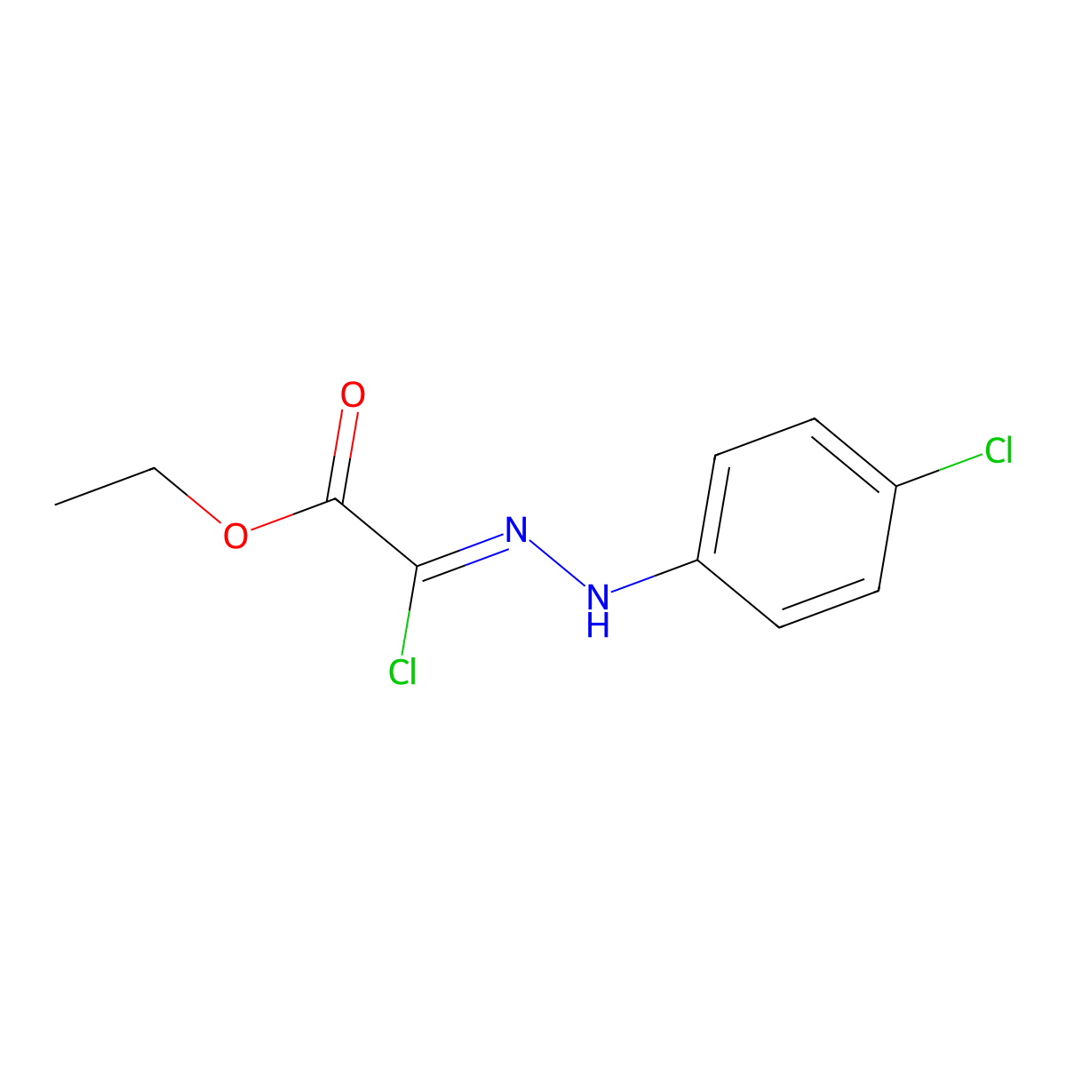 (Z)-Ethyl 2-chloro-2-(2-(4-chlorophenyl)hydrazono)acetate molecular structure, CAS 27143-09-5